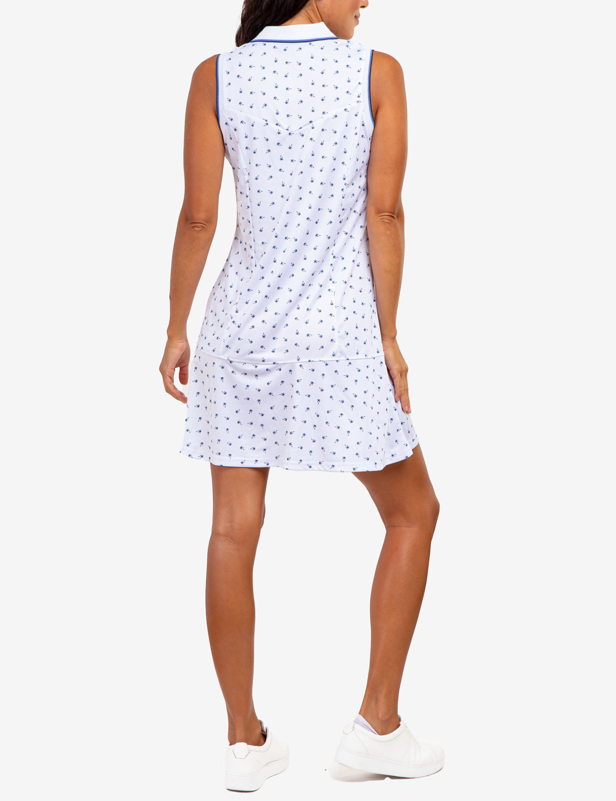Flounce Printed Polo Dress with Zip Up | Casual & Stylish