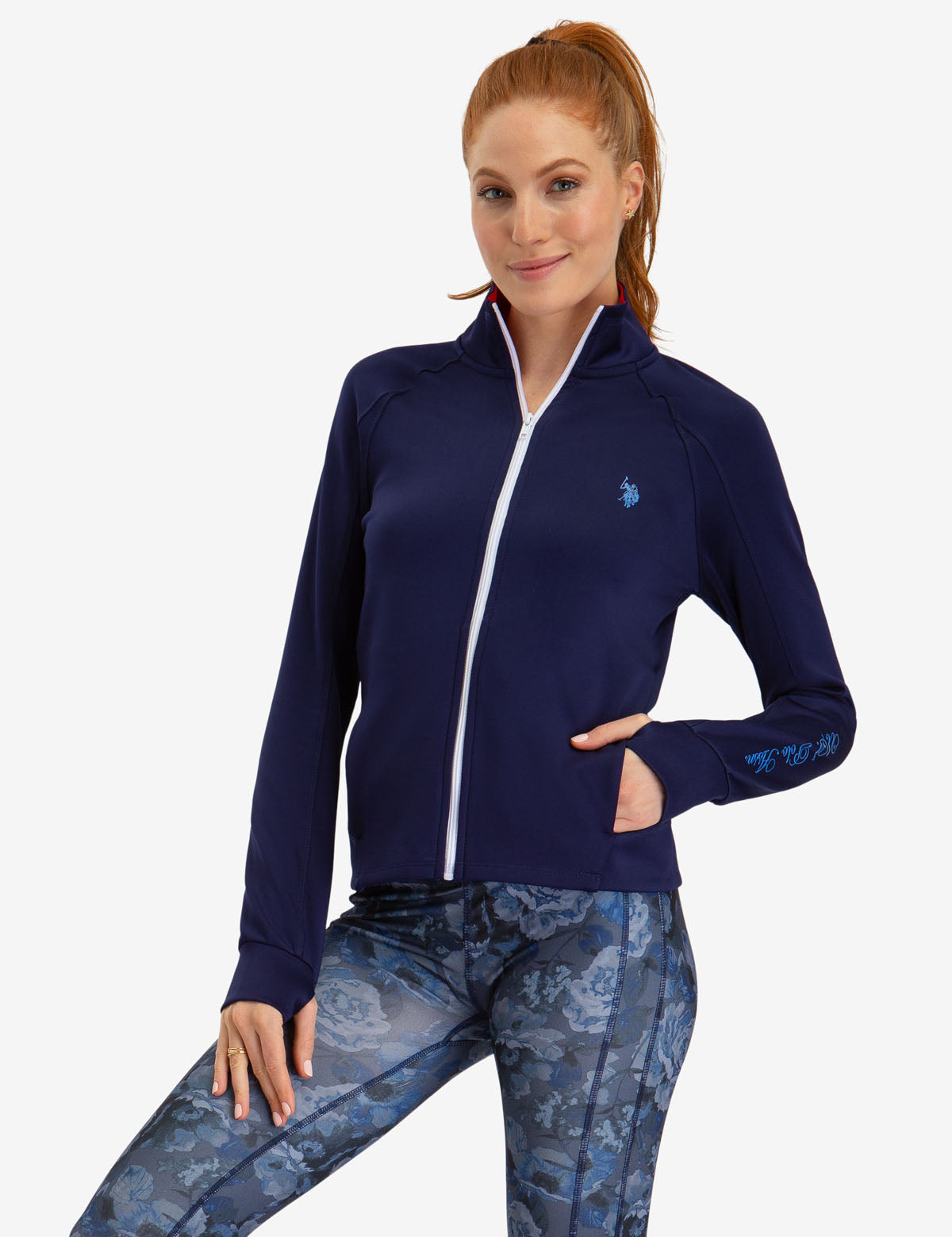 USPA Zip Up Jacket for Men | Lightweight Polyester Blend