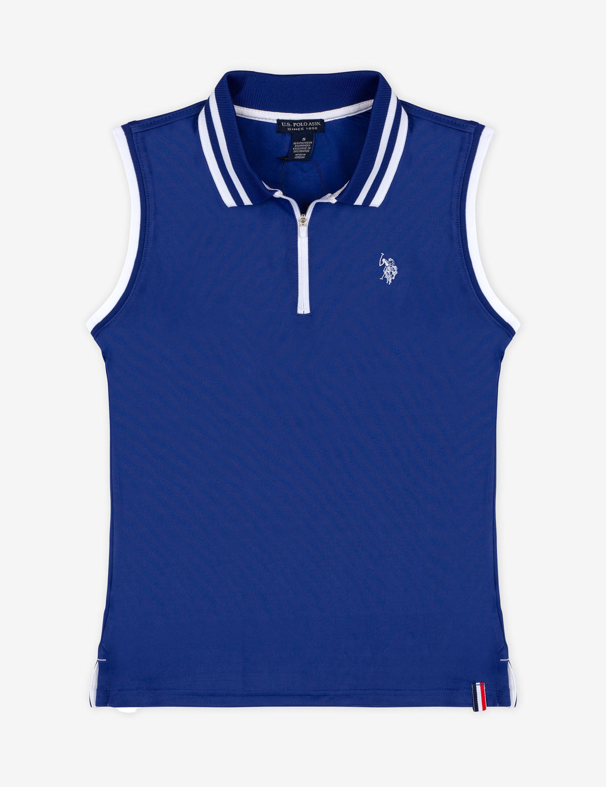 Zipper Sleeveless Polo Shirt for Men | Rib Knit Collar