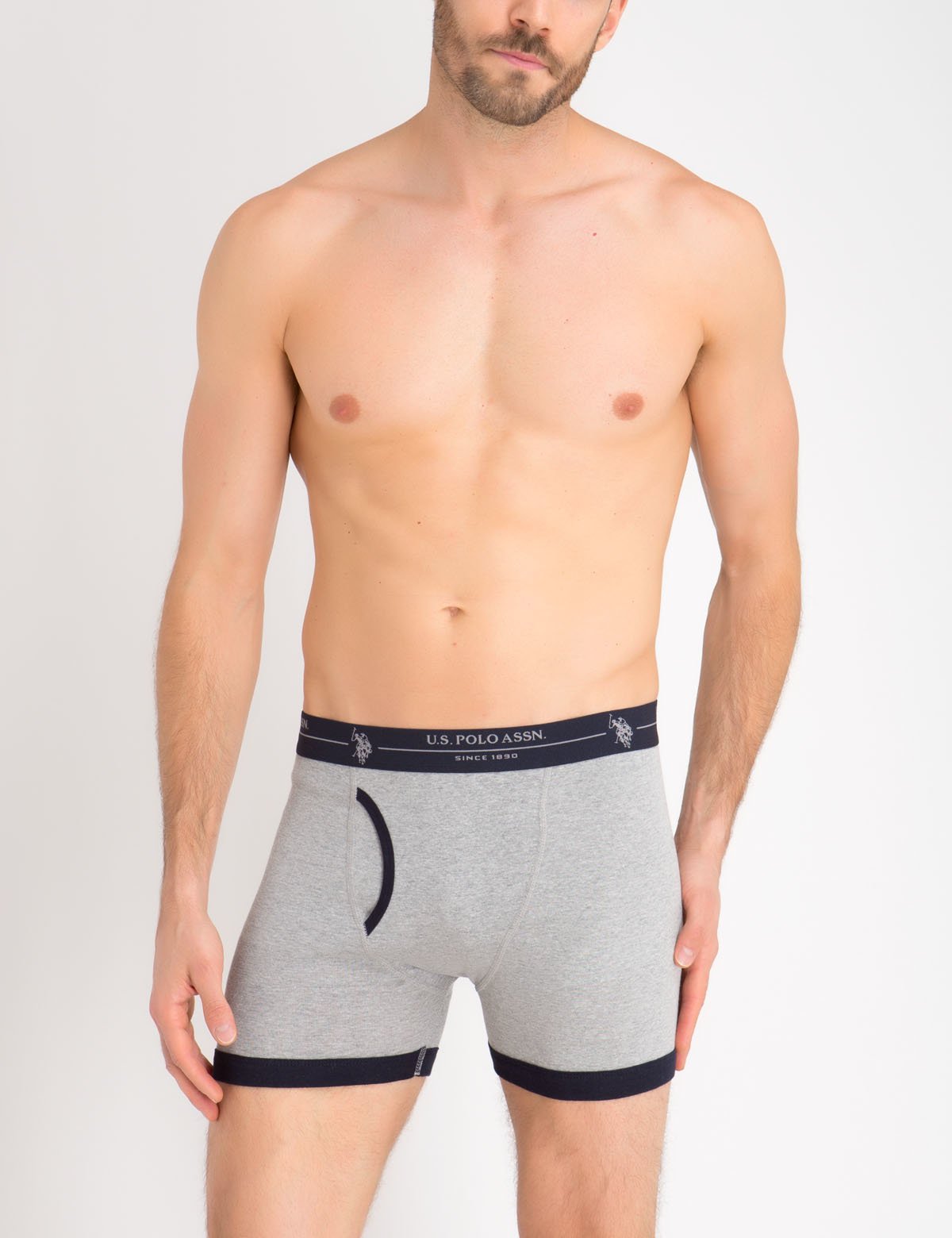 Men's Cotton Boxer Briefs 3-Pack with Buttonless Fly | Full Coverage