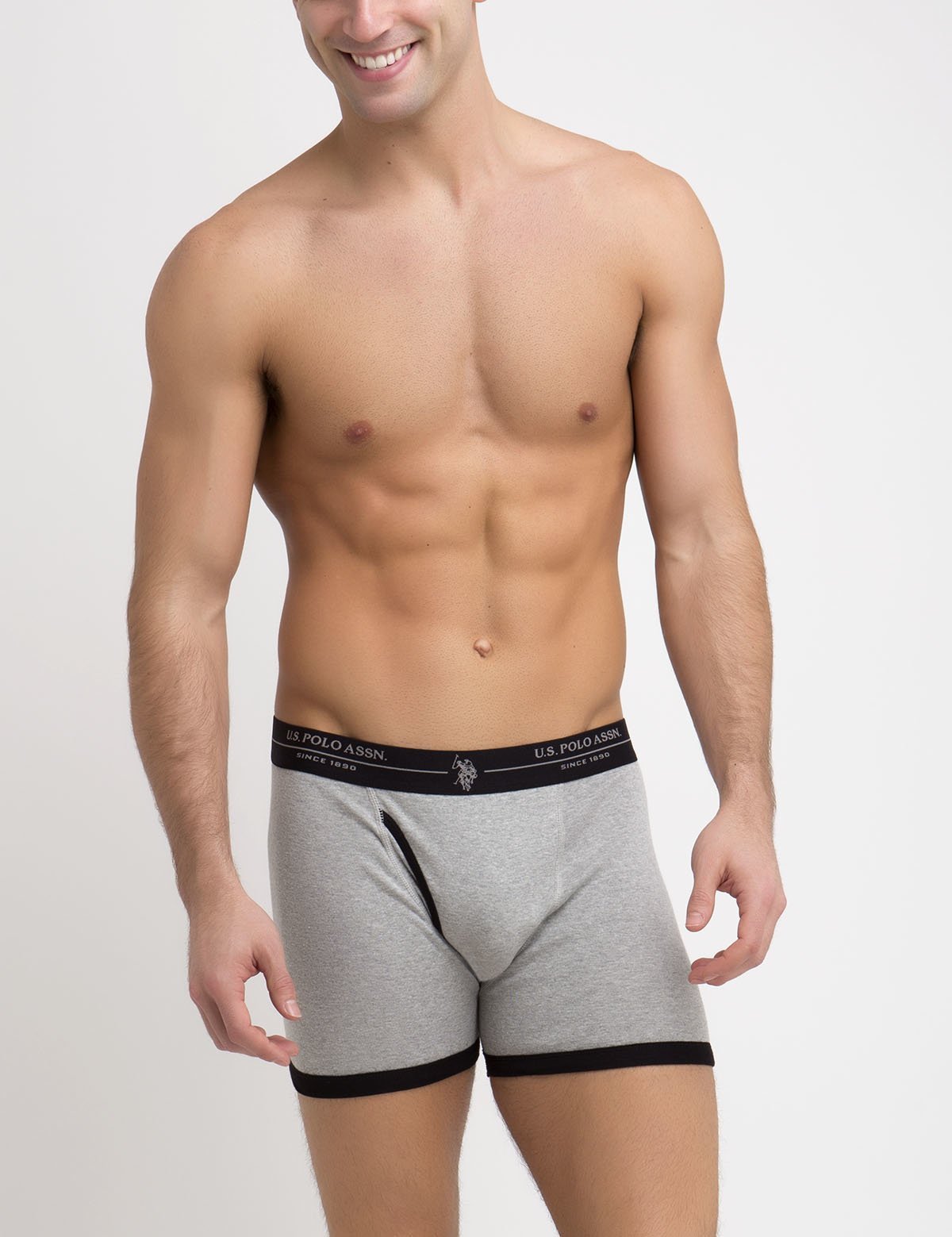Men's Cotton Boxer Briefs 3-Pack with Buttonless Fly | Full Coverage