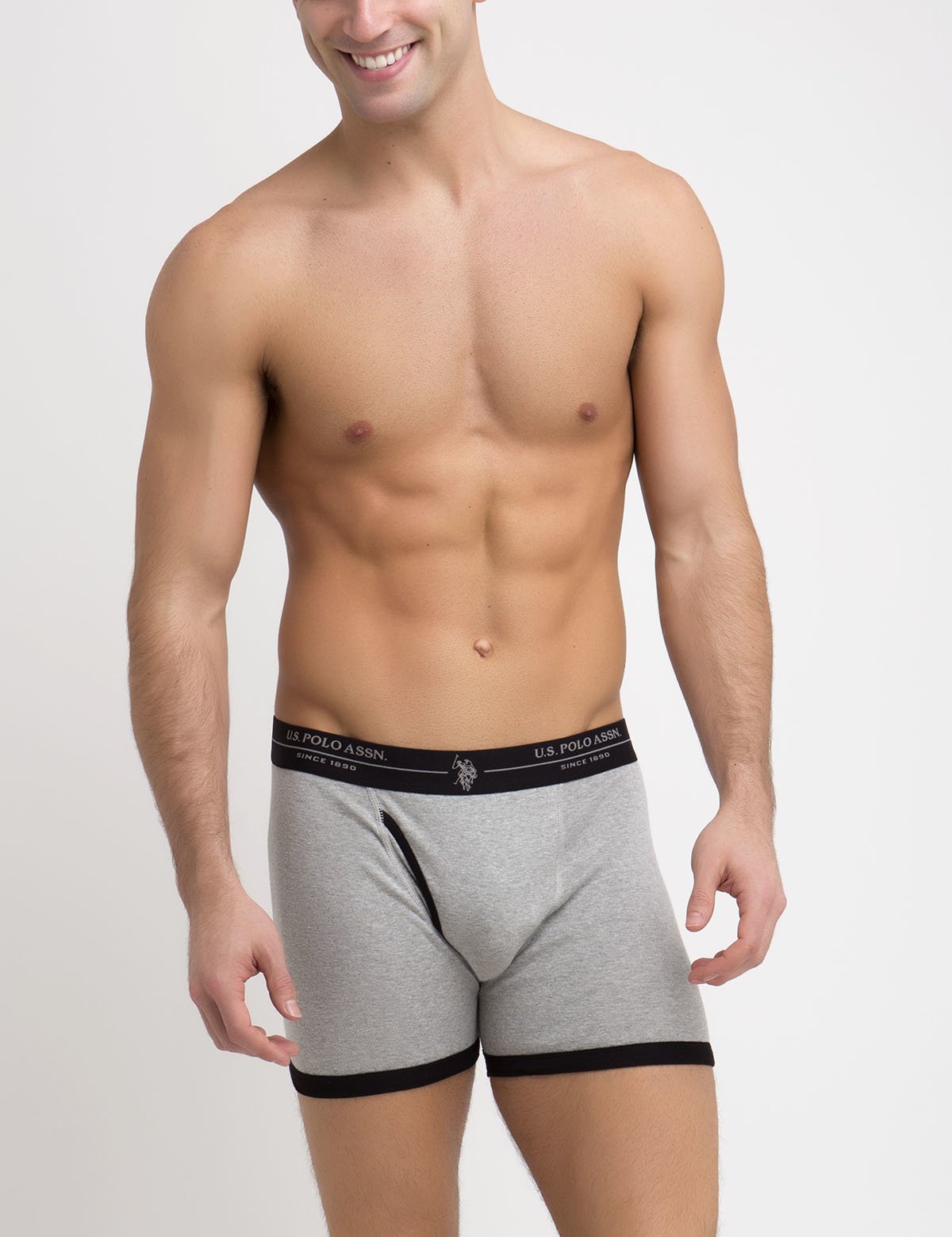 Men's Cotton Boxer Briefs 3-Pack with Buttonless Fly | Full Coverage