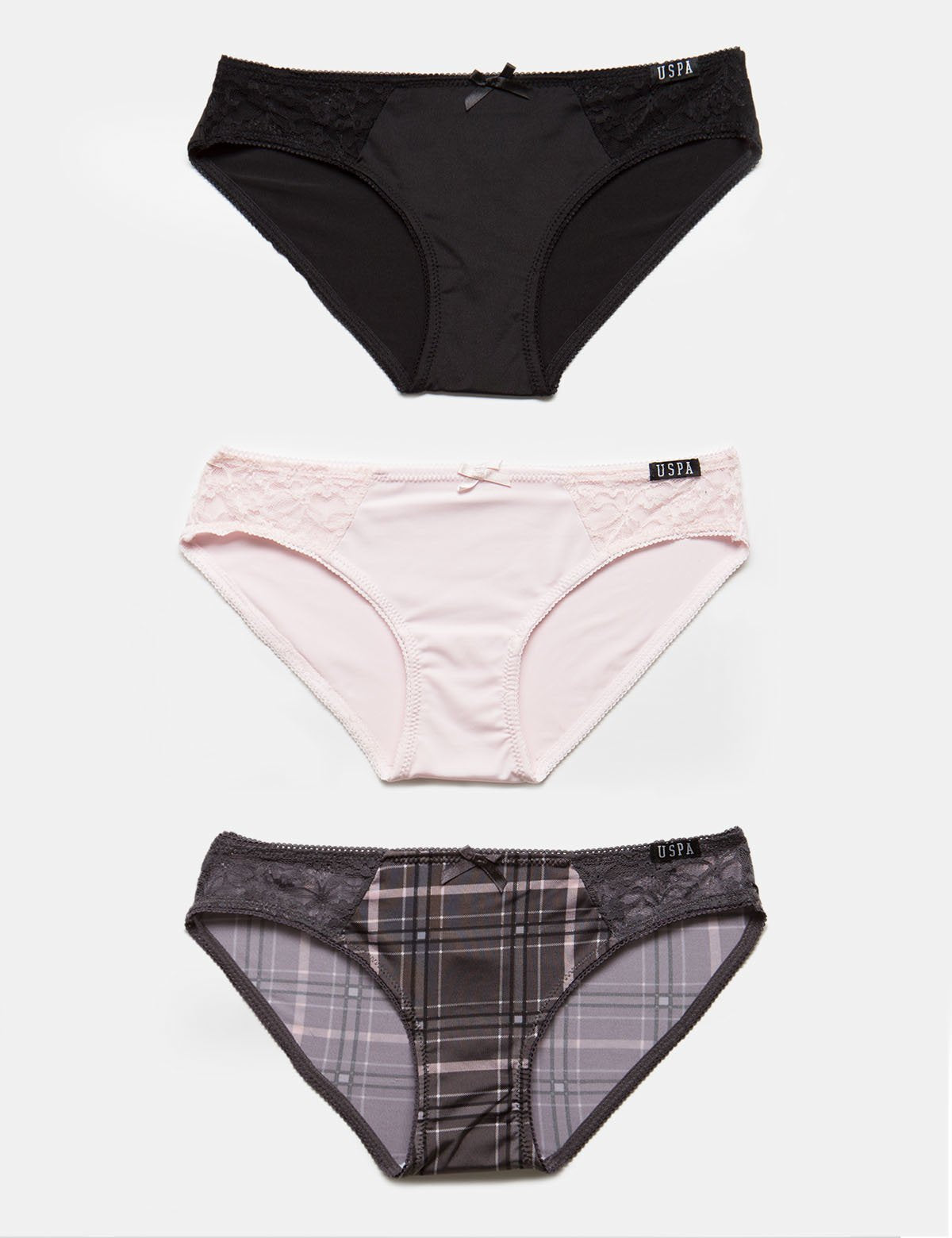Plaid Micro Lace Bikini Set - 3 Pack | USPA
