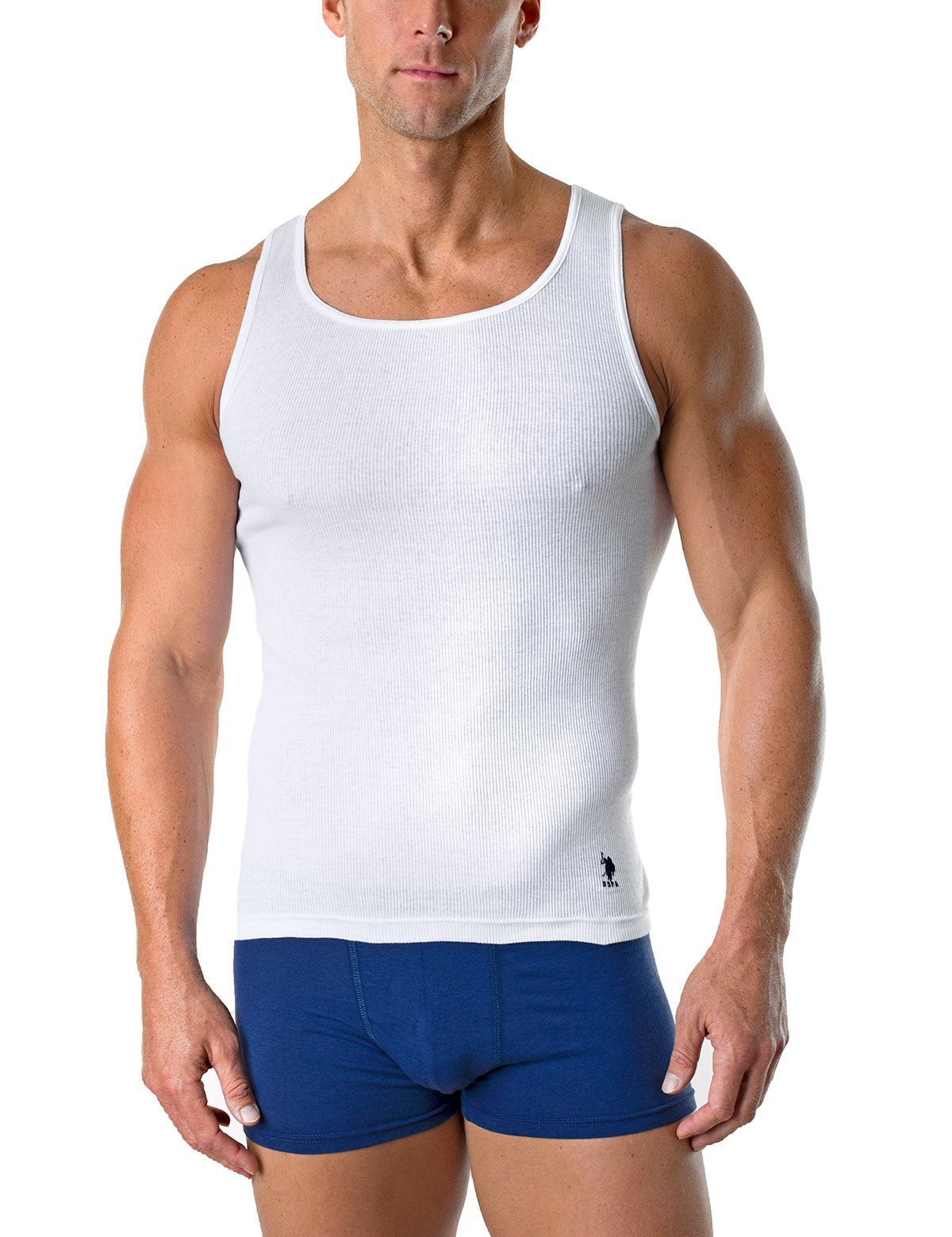 3 Pack Ribbed Cotton Tank Tops for Men | Sleeveless A-Shirts