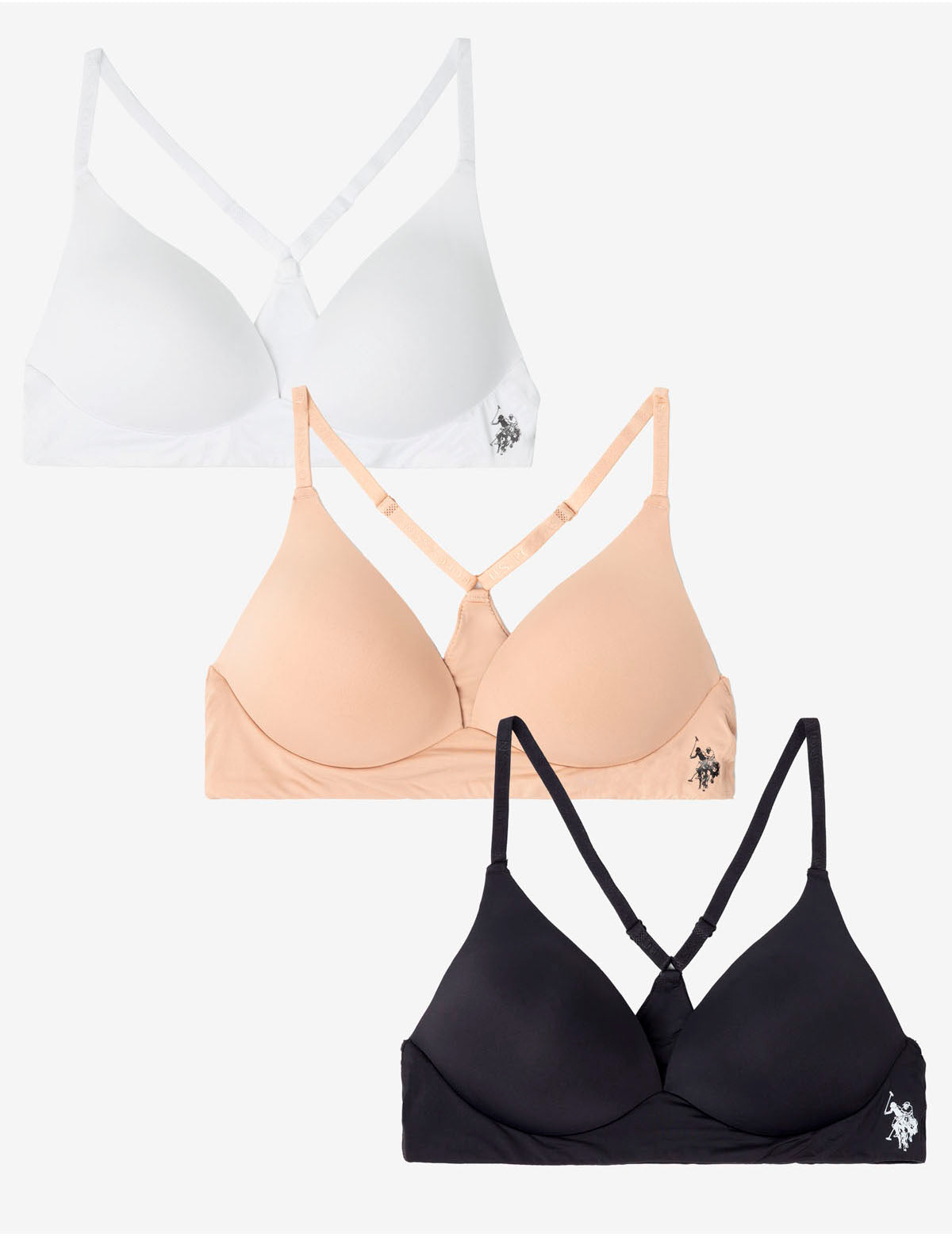 Wire-Free Bras 3-Pack with Adjustable Straps | Racerback & Tag-Free