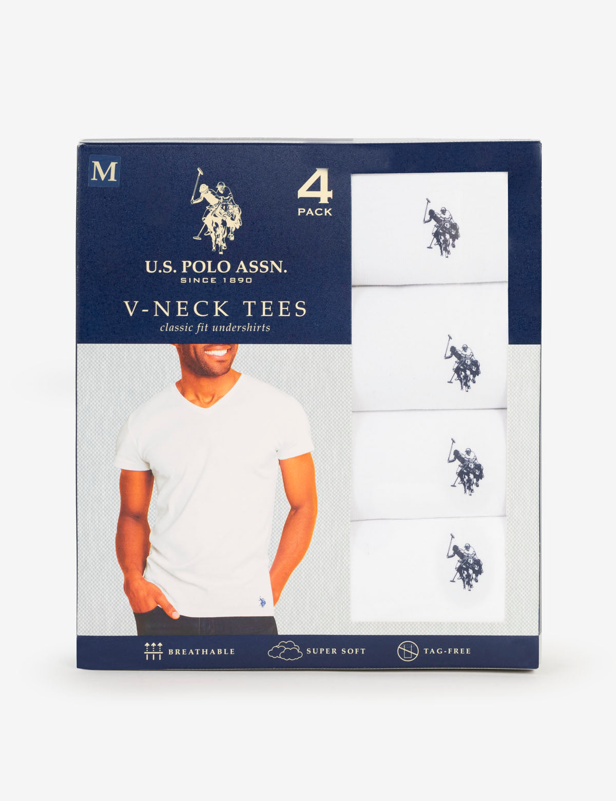 Soft V-Neck T-Shirts 4-Pack for Men | Comfort Fit Essentials