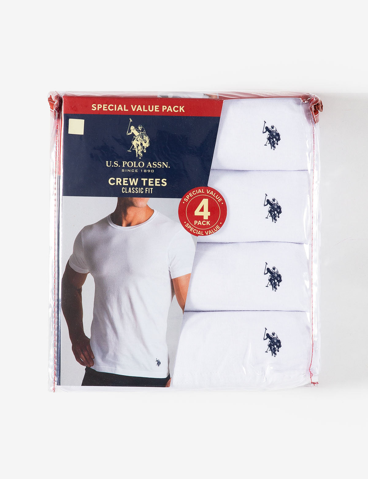 4-Pack Crew Neck T-Shirts for Men | Soft Cotton Basics