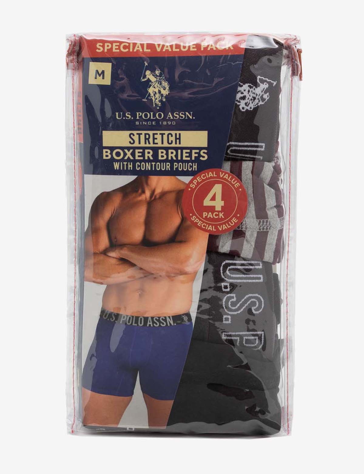 Stretch Boxer Briefs 4-Pack for Men | Comfort Fit Underwear