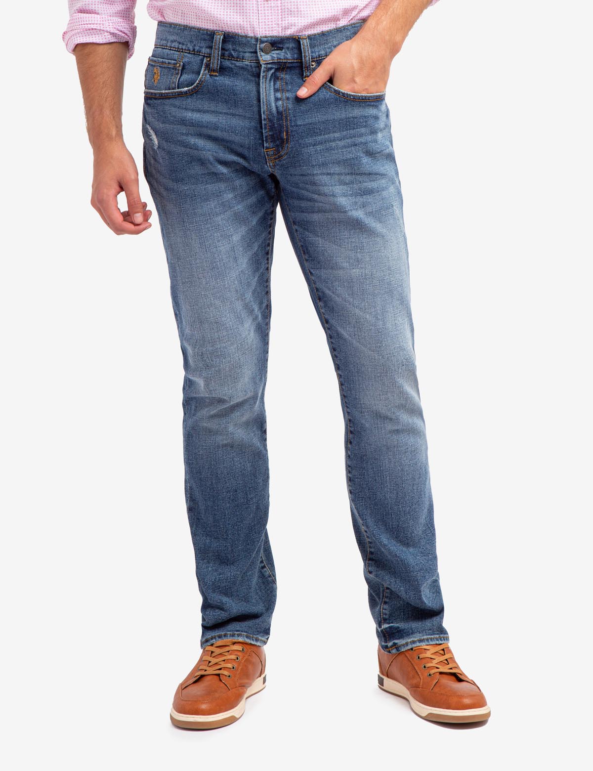 Slim Straight Fit Jeans for Men with 5 Pockets | DenimCraft