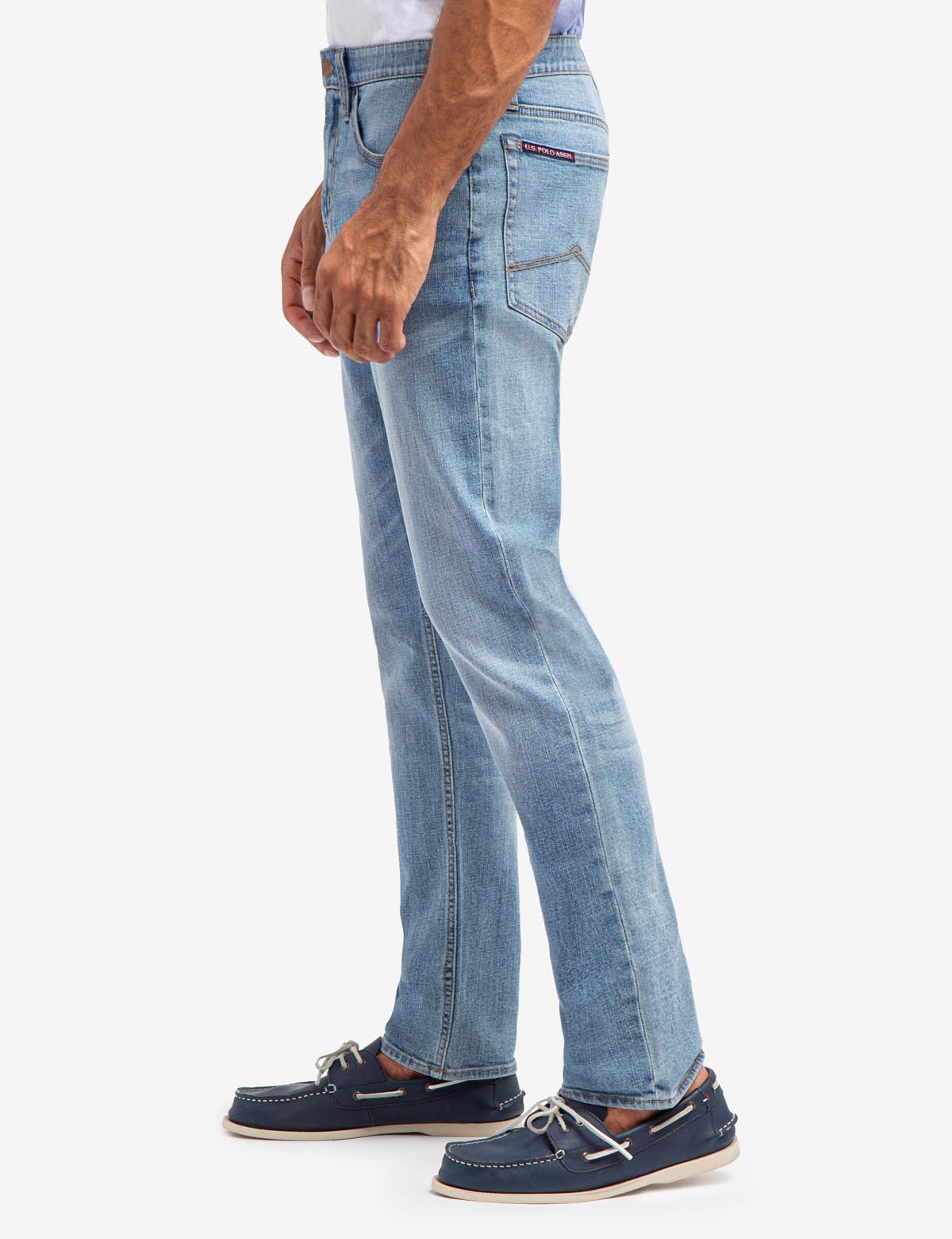 Slim Straight Fit Jeans with Soft Elastic Waist | 5-Pocket Design