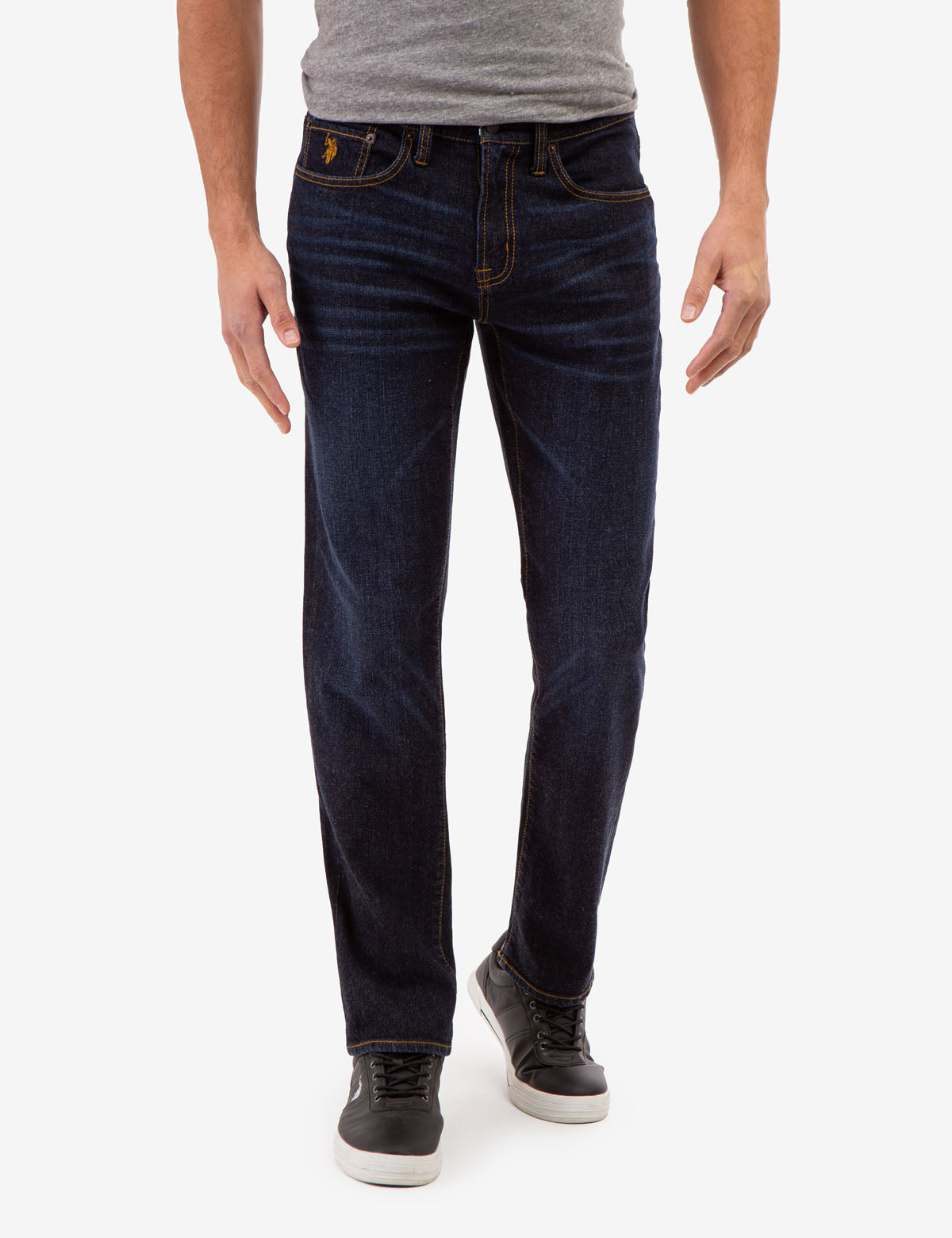Slim Straight Fit Jeans with Soft Elastic Waist | 5-Pocket Design