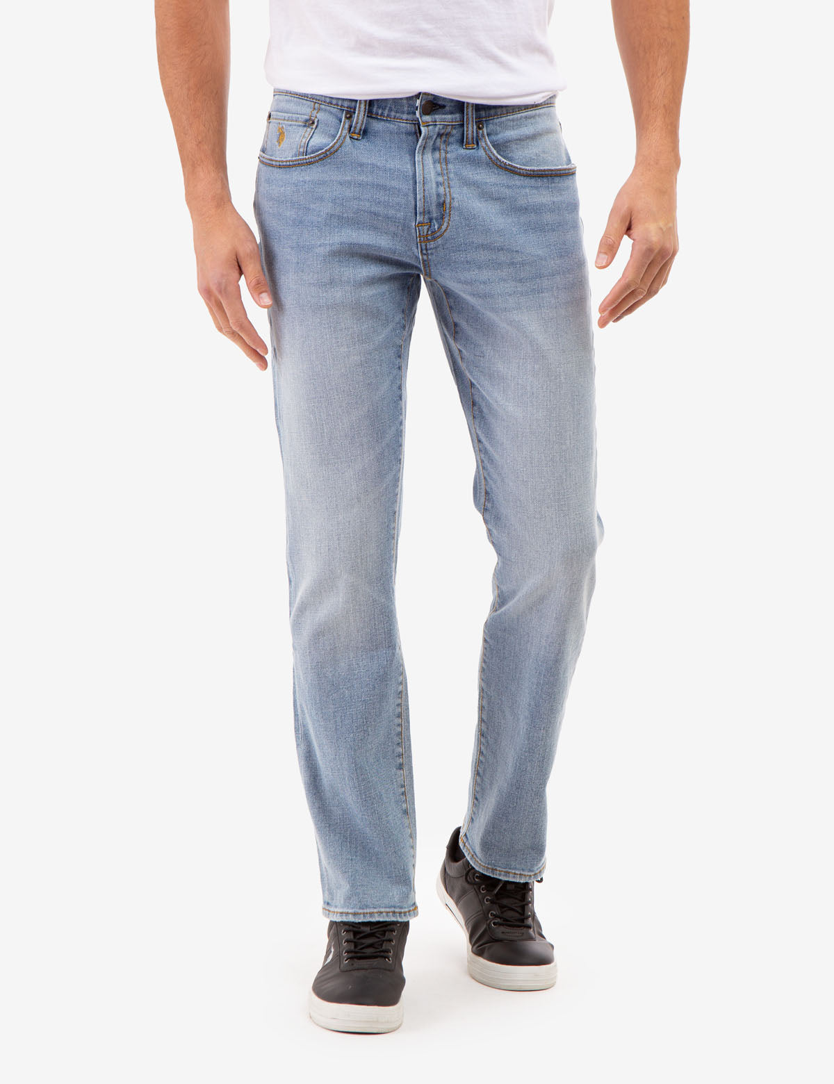 Slim Straight Fit Jeans with Soft Elastic Waist | 5-Pocket Design
