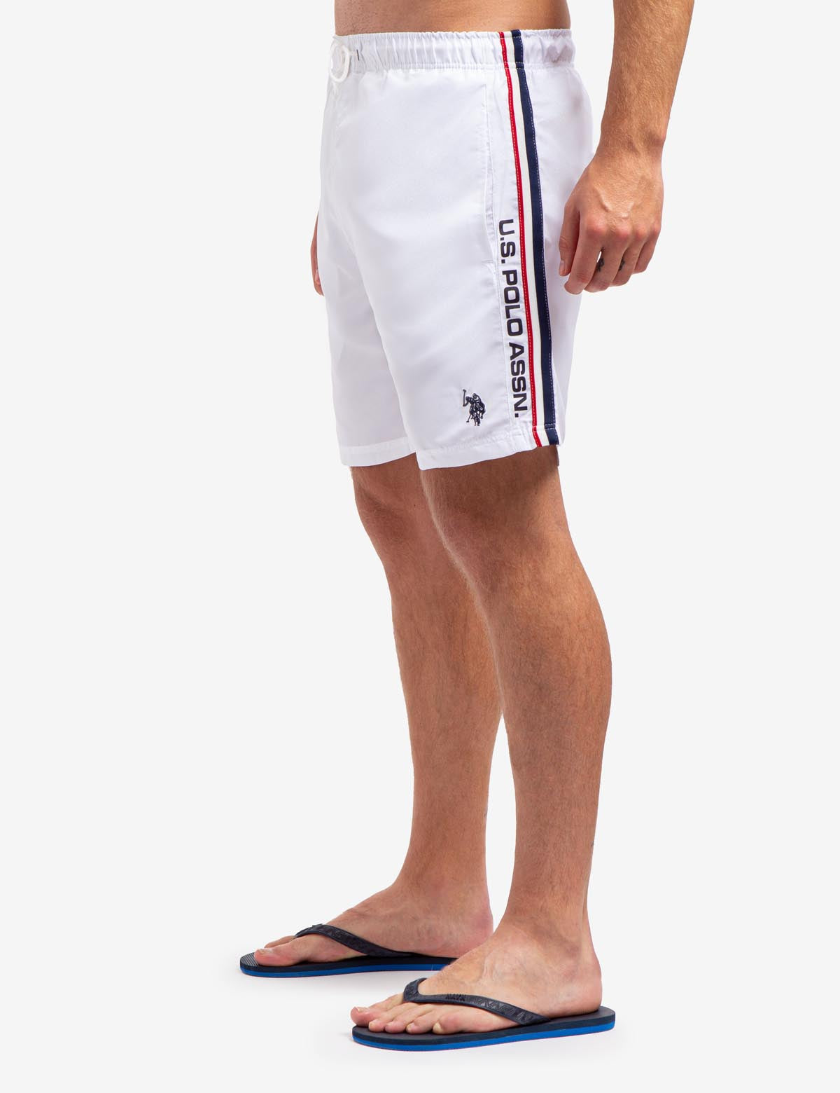 7" Signature Stripe Swim Trunks with Elastic Waistband | USPA