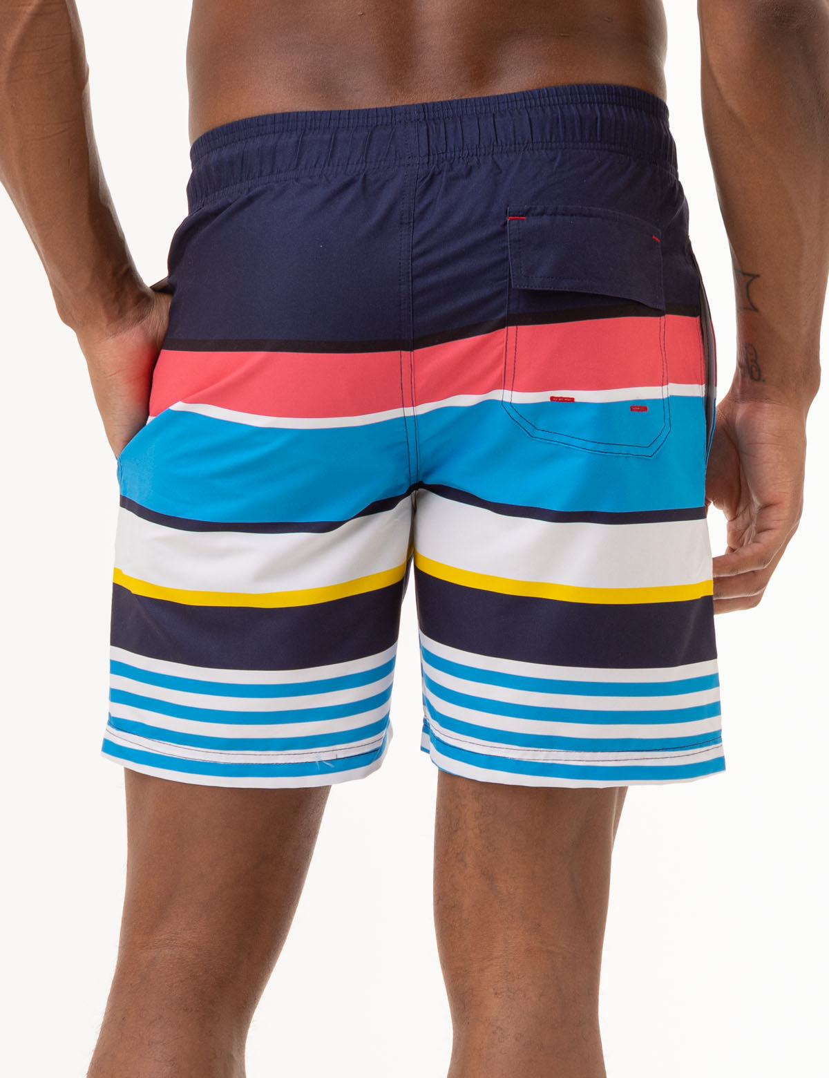 7 Stripe Swim Trunks for Men | Quick-Dry Beach Shorts