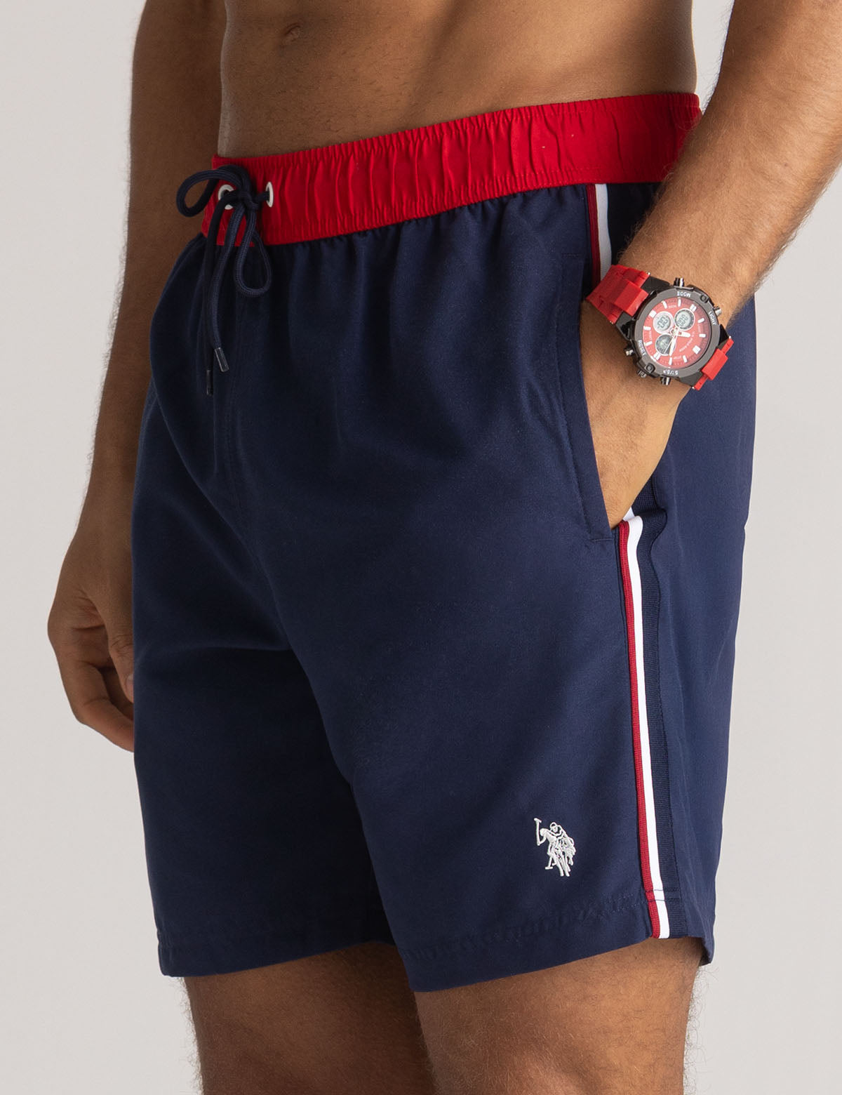 7" Swim Shorts with Side Pockets & Adjustable Waist | Athletic Fit