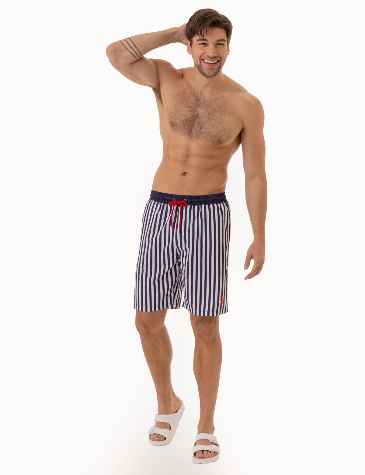 9\" Striped Swim Trunks for Men | Quick-Dry & Comfortable
