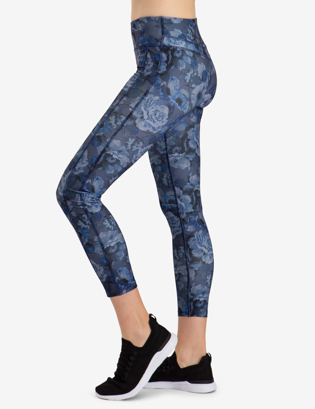 Active Floral Leggings with Pockets & Zip Fly | Fitted Workout Leggings