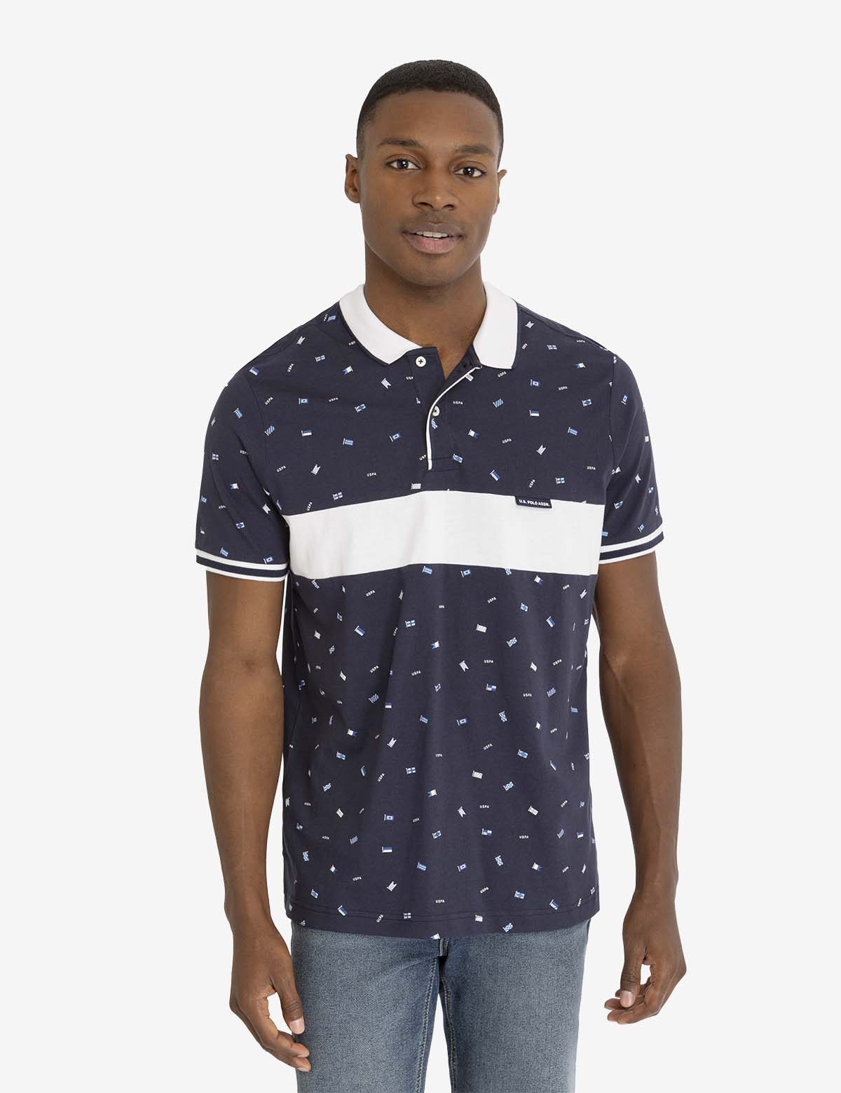 Flag Print Polo Shirt for Men | 100% Cotton Jersey | U.S. Polo Assn.