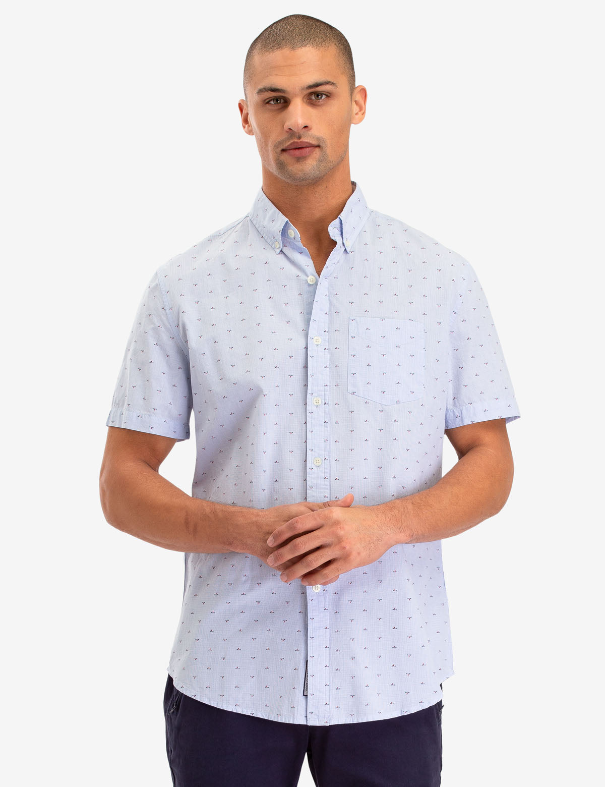 All Over Mallet Print Cotton Short Sleeve Shirt | Button Up Casual