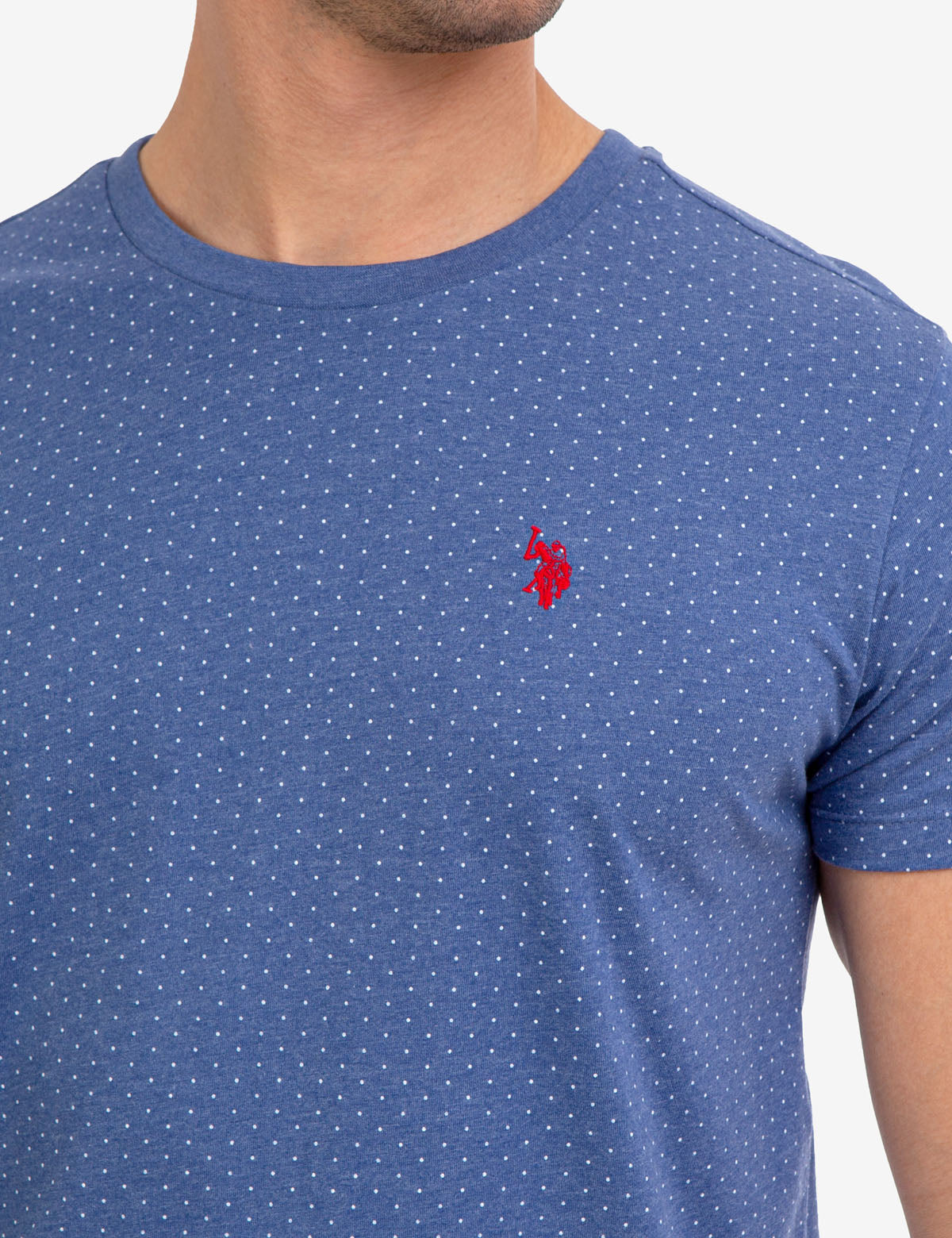 Polka Dot Print T-Shirt with Crew Neck & Short Sleeves