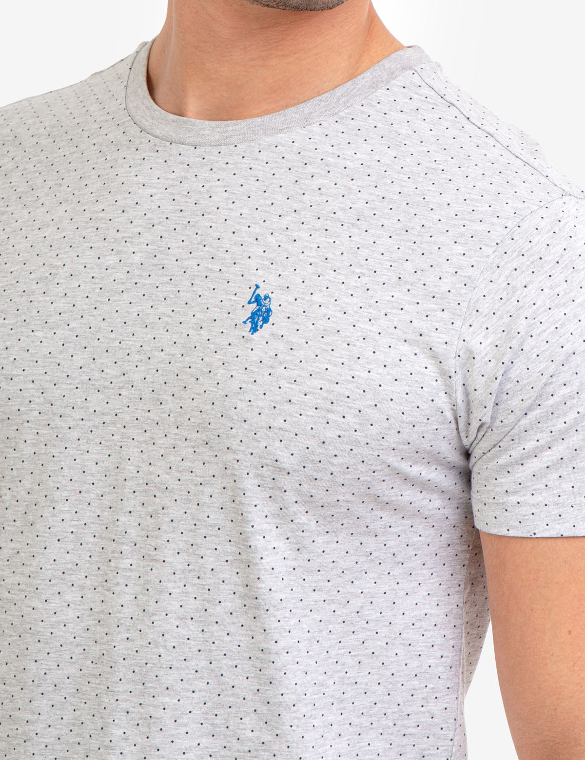 Polka Dot Print T-Shirt with Crew Neck & Short Sleeves