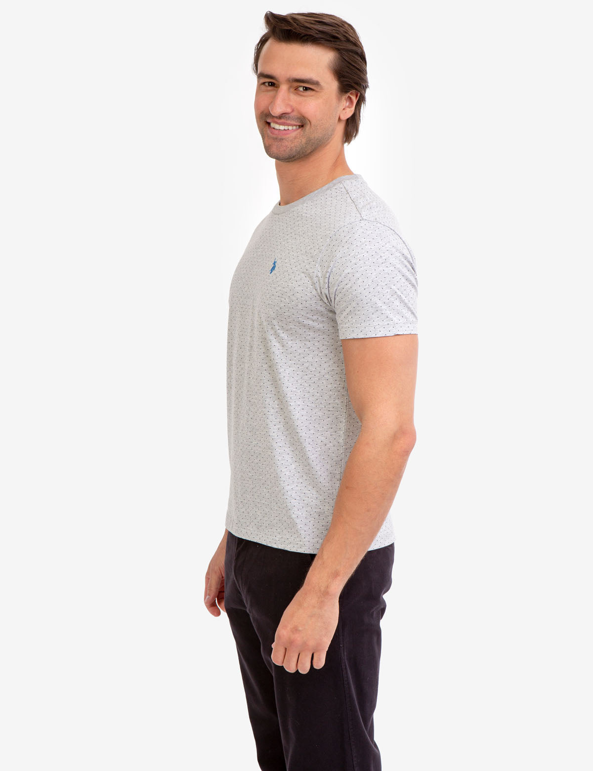 Polka Dot Print T-Shirt with Crew Neck & Short Sleeves