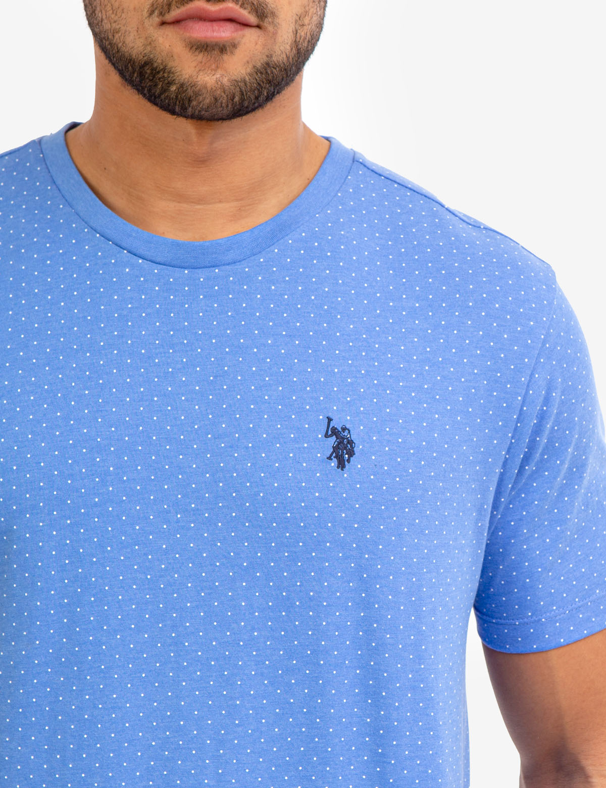 Polka Dot Print T-Shirt with Crew Neck & Short Sleeves