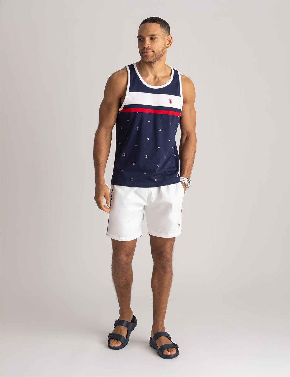Color Block Jersey Muscle Tank | All Over Print Design