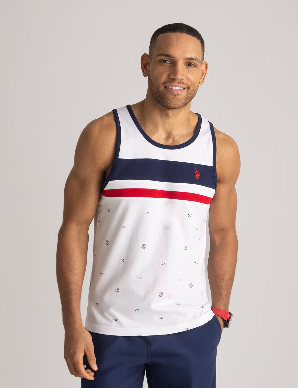 Color Block Jersey Muscle Tank | All Over Print Design