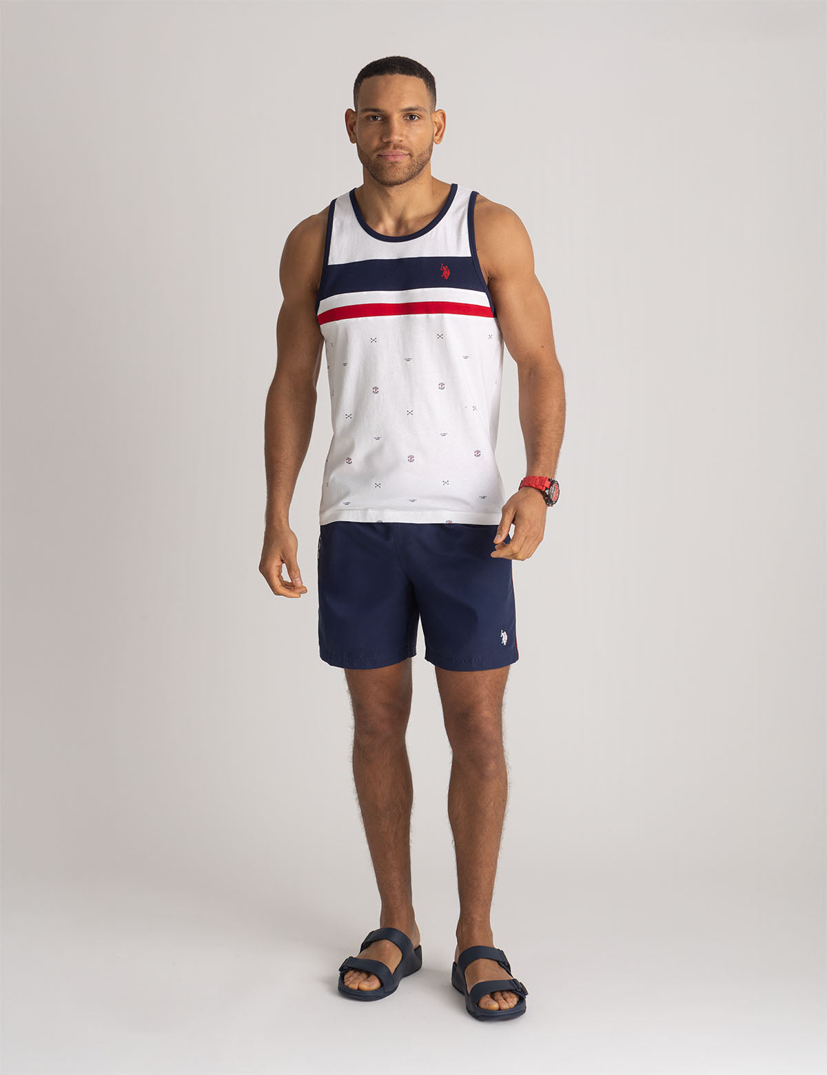 Color Block Jersey Muscle Tank | All Over Print Design