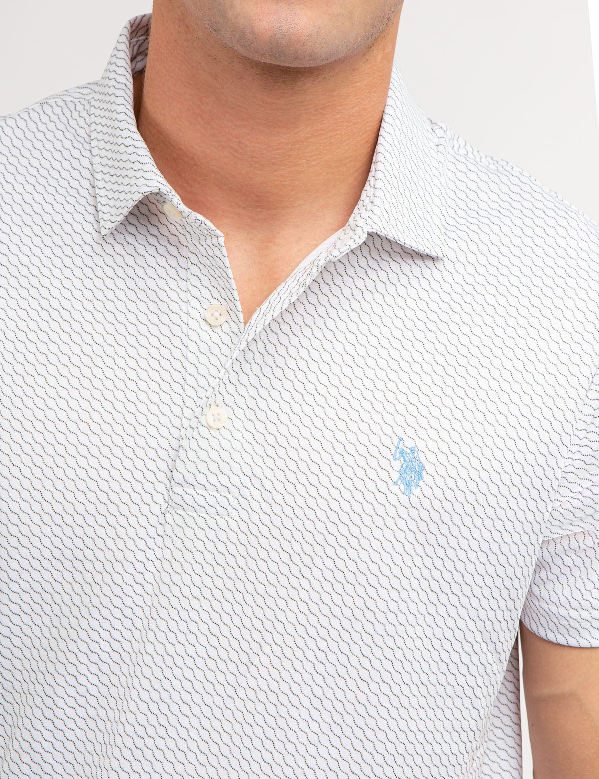 Wave Print Interlock Polo Shirt | Allover