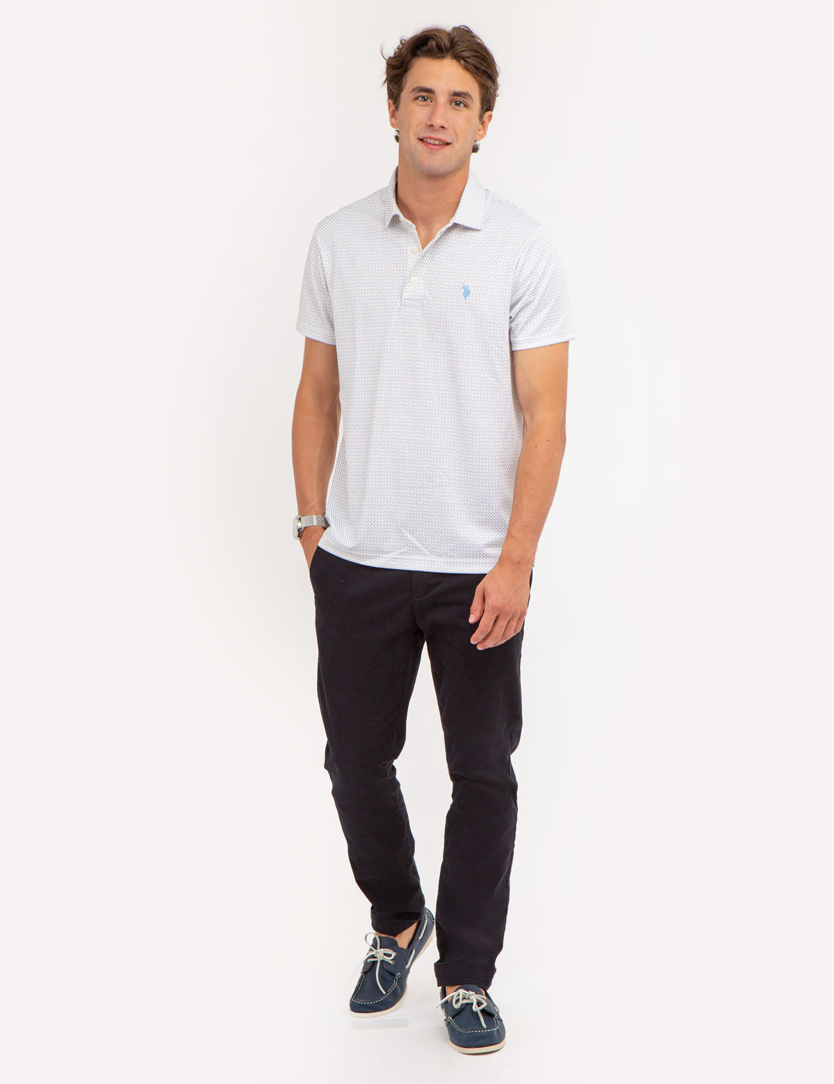 Wave Print Interlock Polo Shirt | Allover