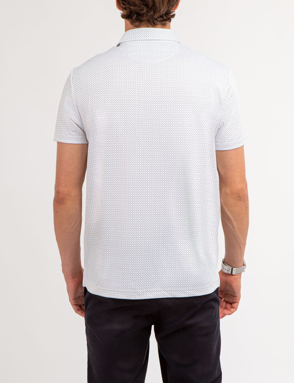 Wave Print Interlock Polo Shirt | Allover