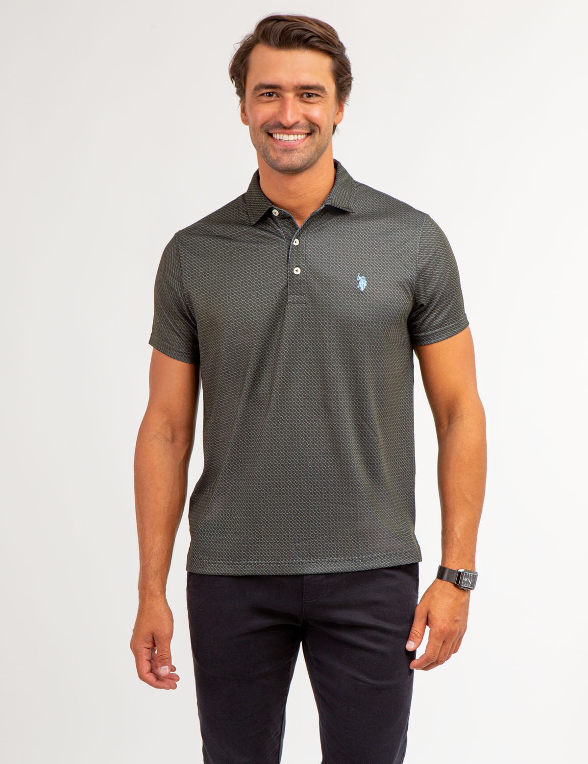 Wave Print Interlock Polo Shirt | Allover