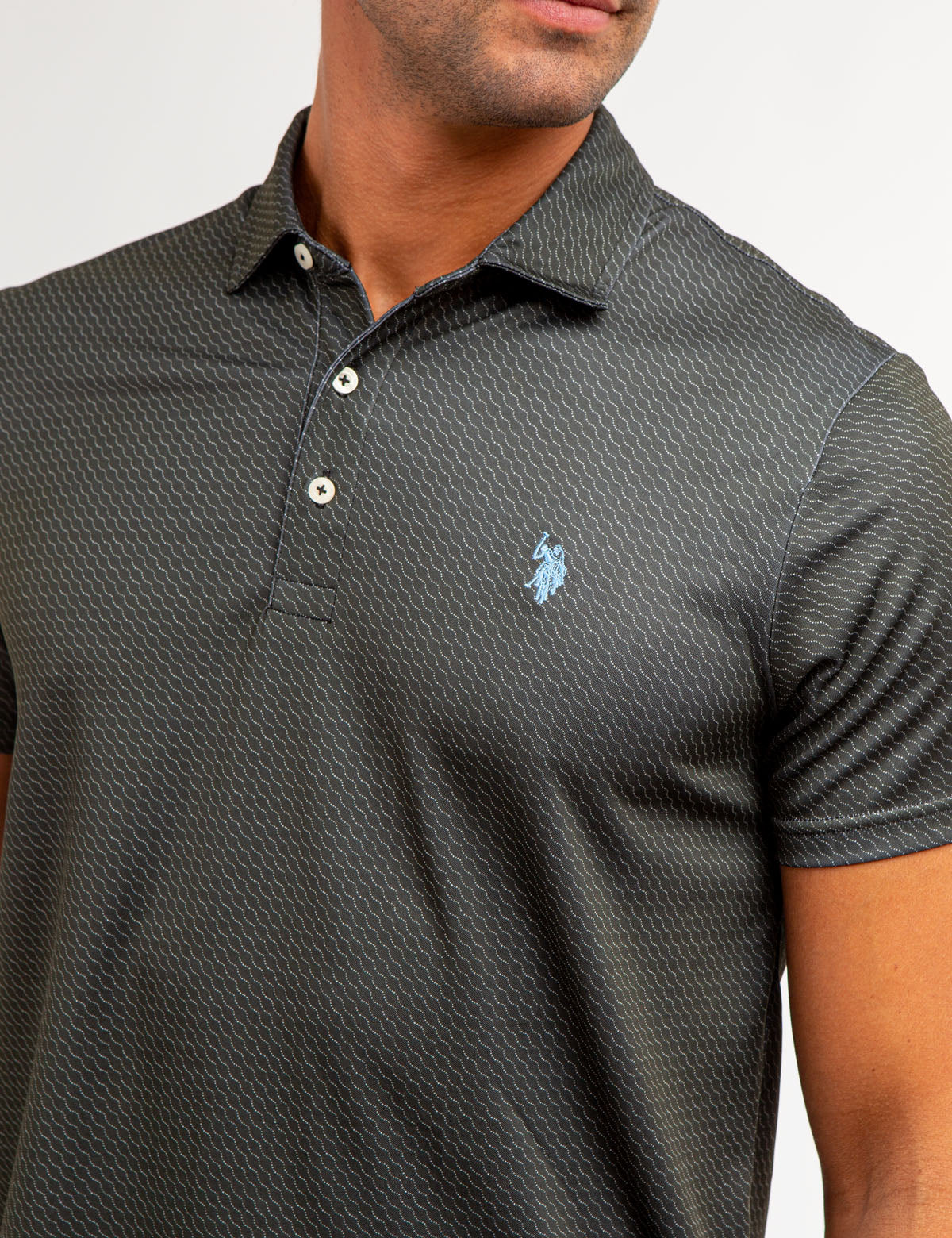Wave Print Interlock Polo Shirt | Allover