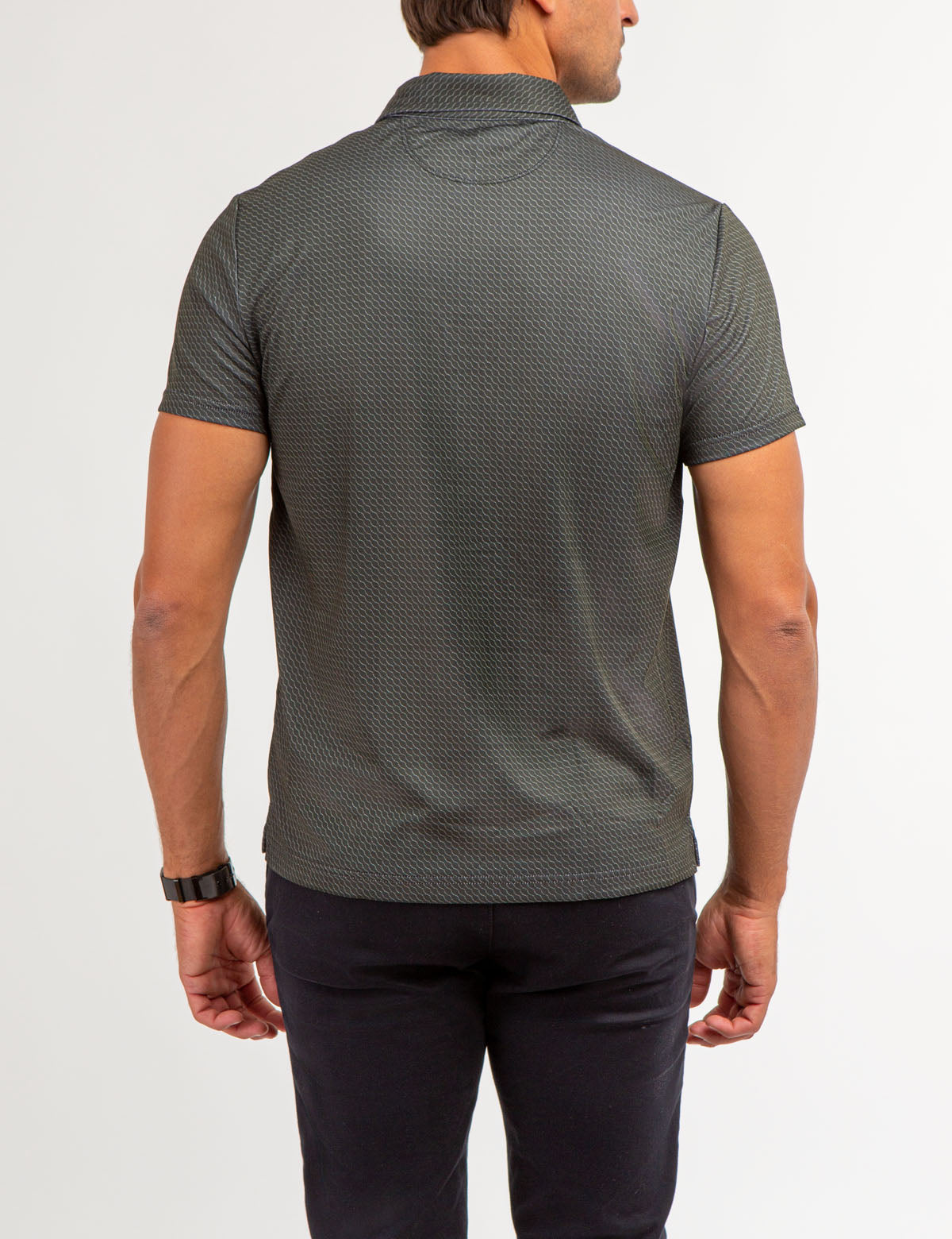 Wave Print Interlock Polo Shirt | Allover