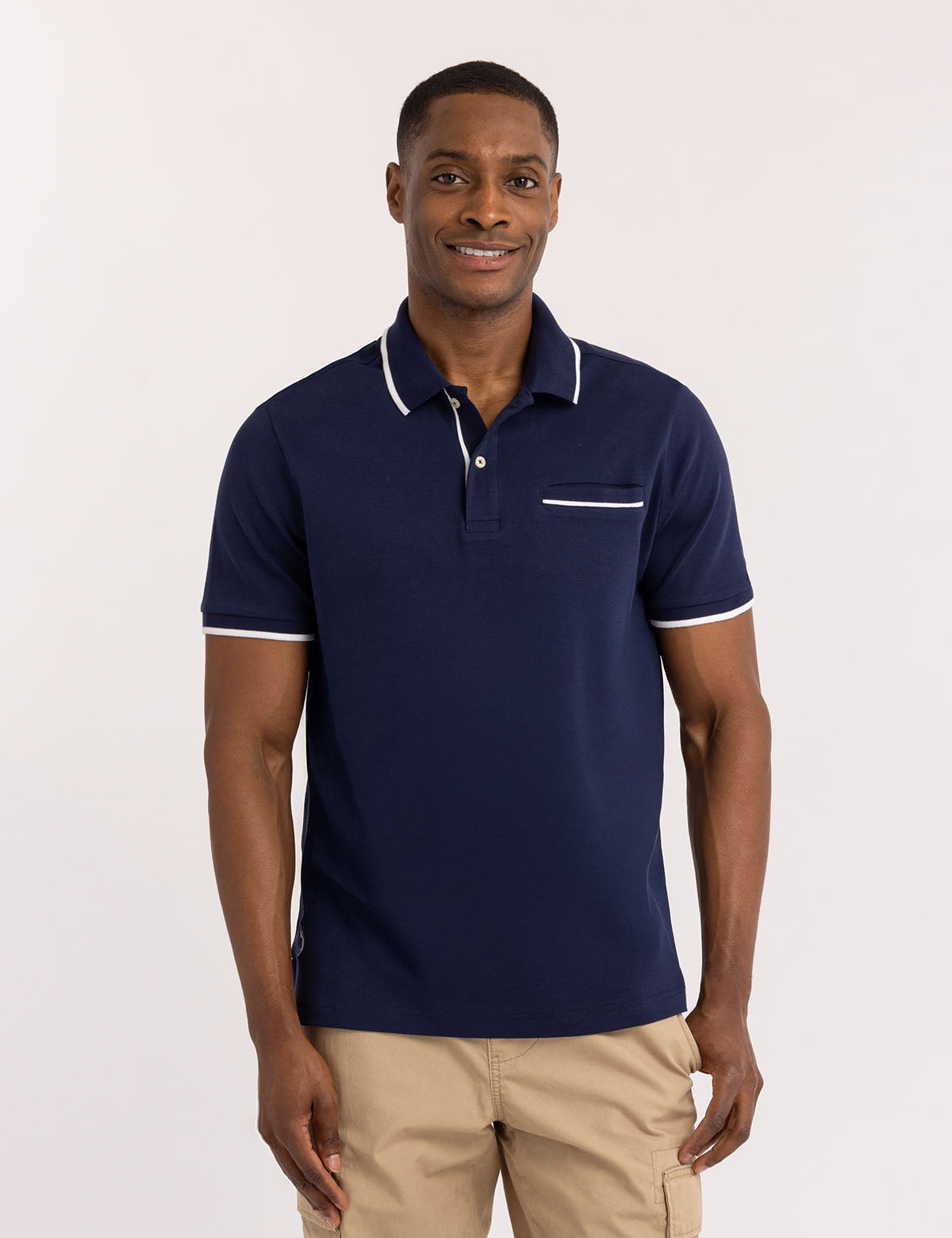 Men's Solid Interlock Polo Shirt with Hidden Pocket | Casual & Smart