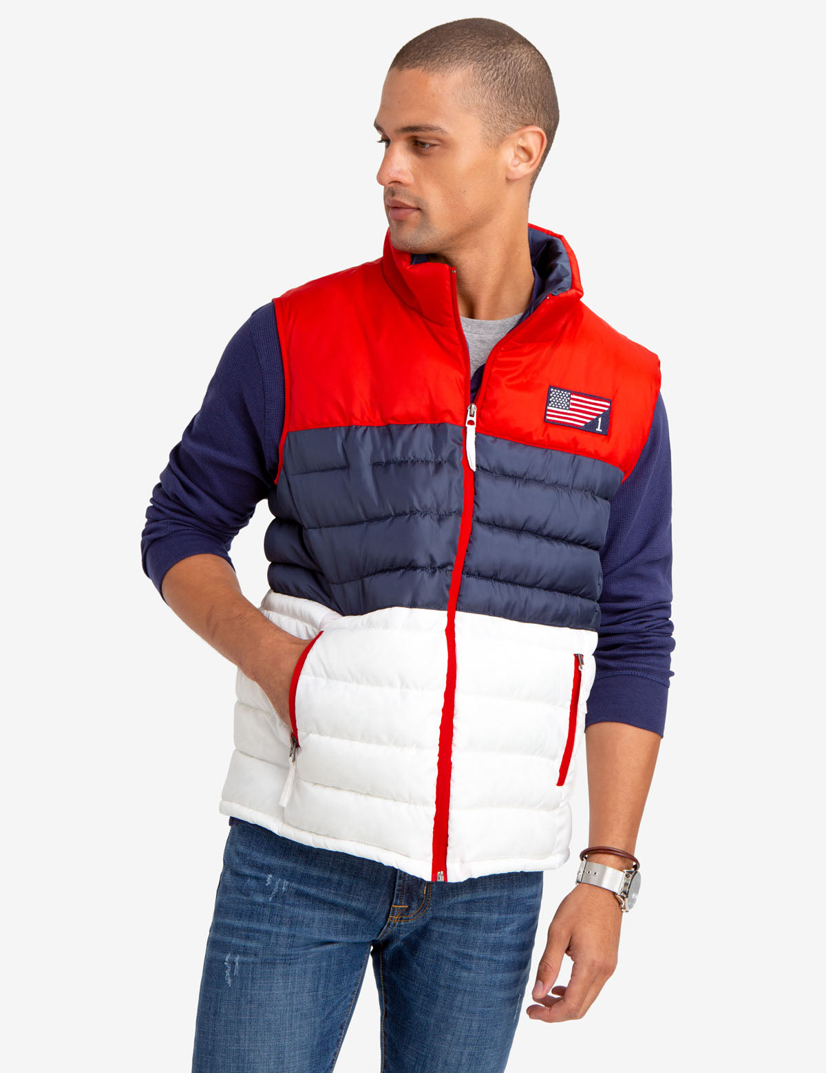 American Flag Puffer Vest with USPA Logo | U.S. Polo Assn.