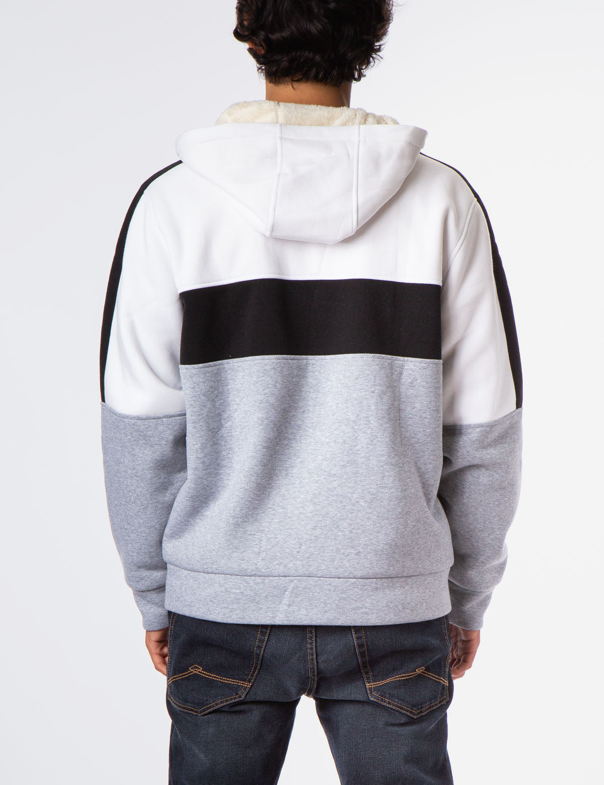 Colorblock Sherpa Hoodie with Logo & Kangaroo Pockets | U.S. Polo Assn