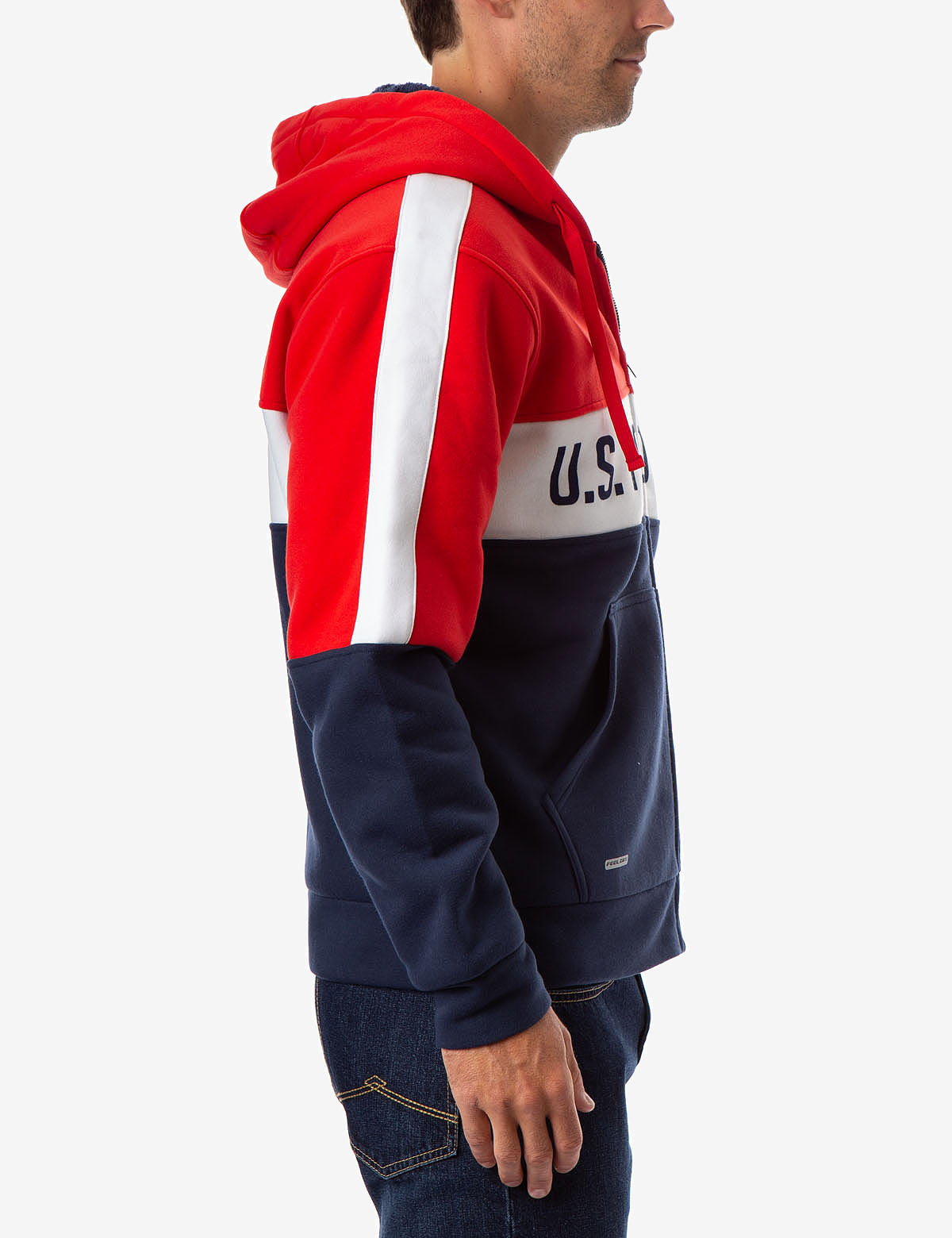 Colorblock Sherpa Hoodie with Logo & Kangaroo Pockets | U.S. Polo Assn