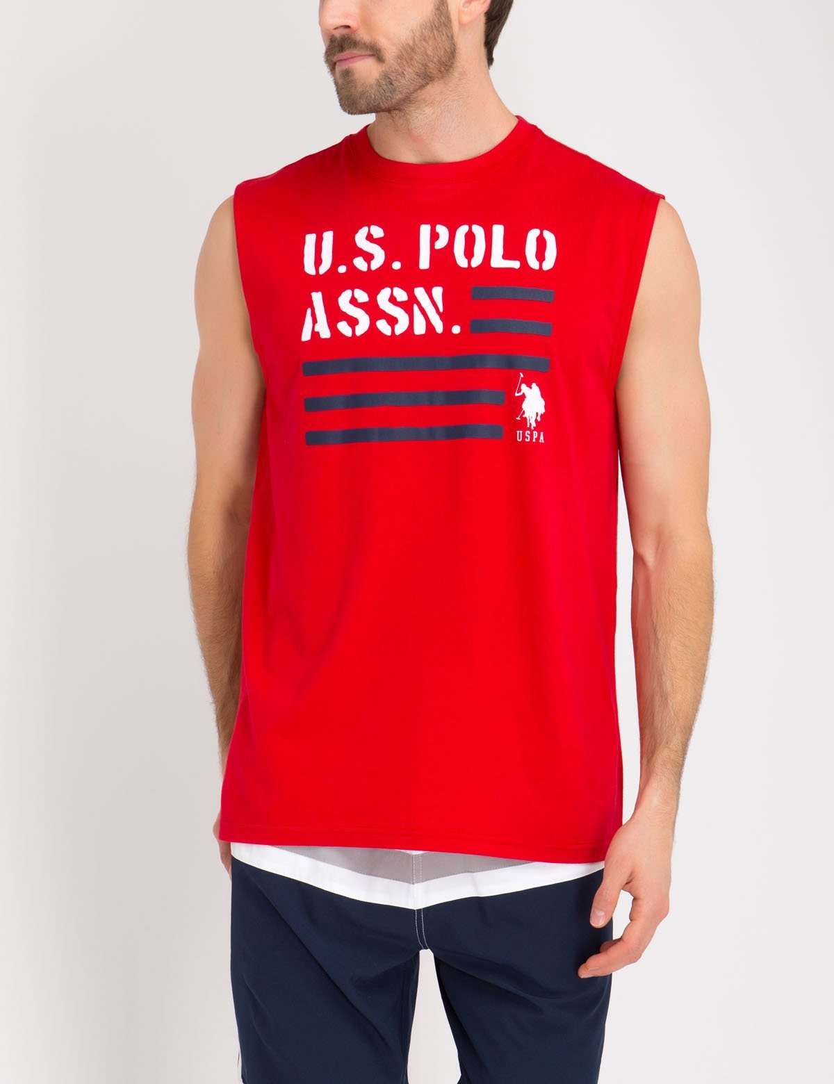 Americana Muscle Tank Top - Sleeveless Cotton Blend Tee | U.S. Polo Assn.