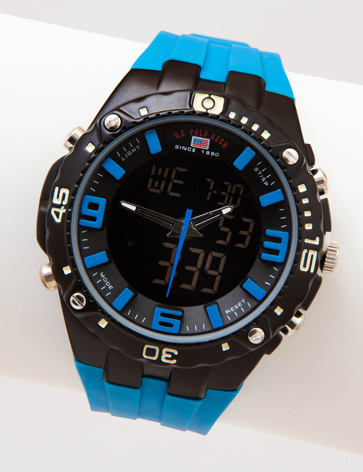 Analog-Digital Sports Watch with Black Strap & Buckle Closure | U.S. Polo Assn.