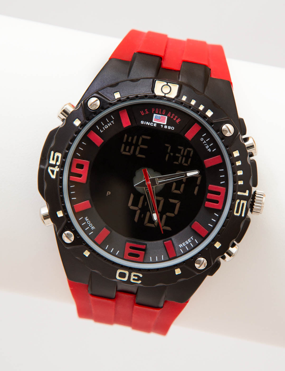Analog-Digital Sports Watch with Black Strap & Buckle Closure | U.S. Polo Assn.