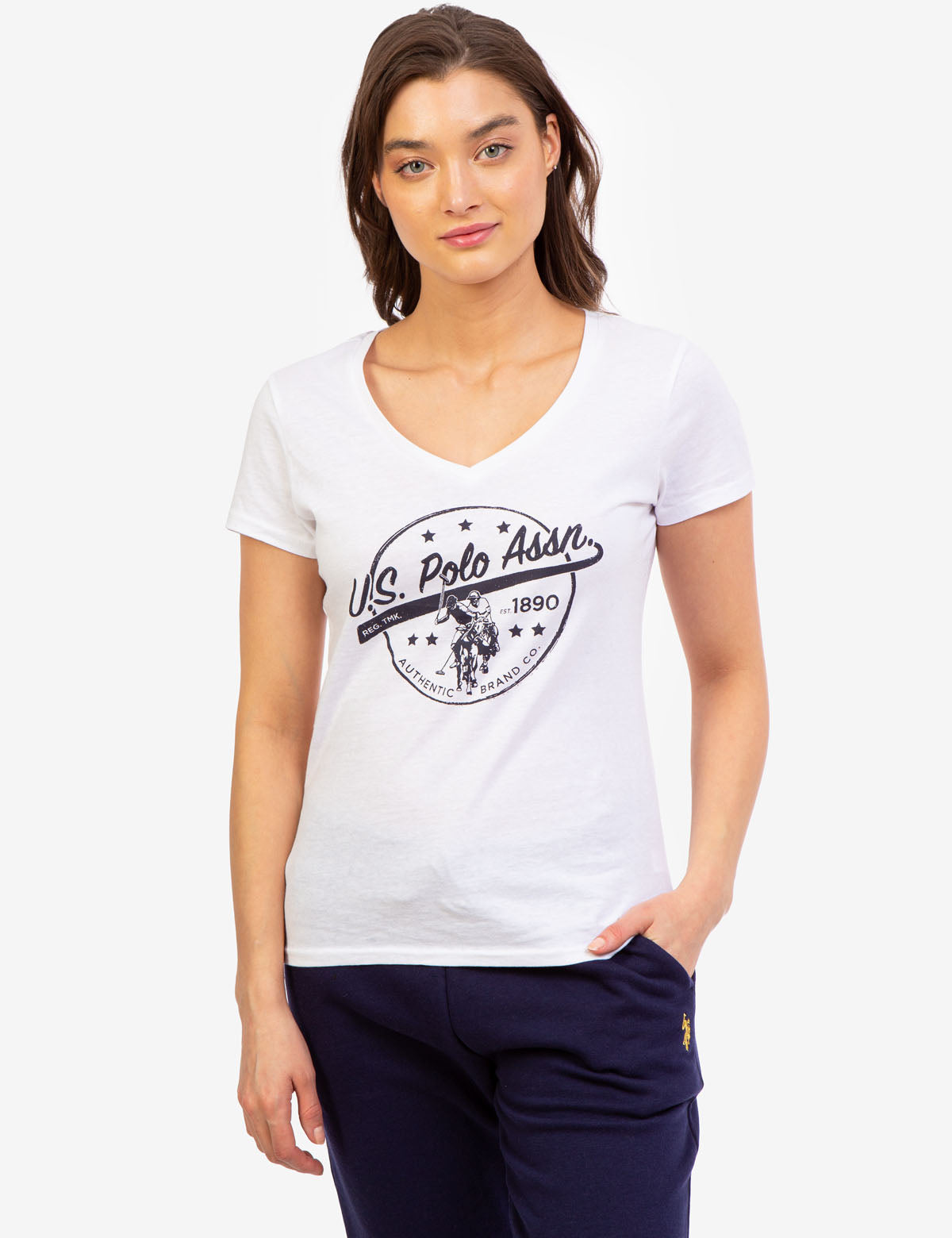Men's Athletic V-Neck T-Shirt with Logo | Breathable Cotton