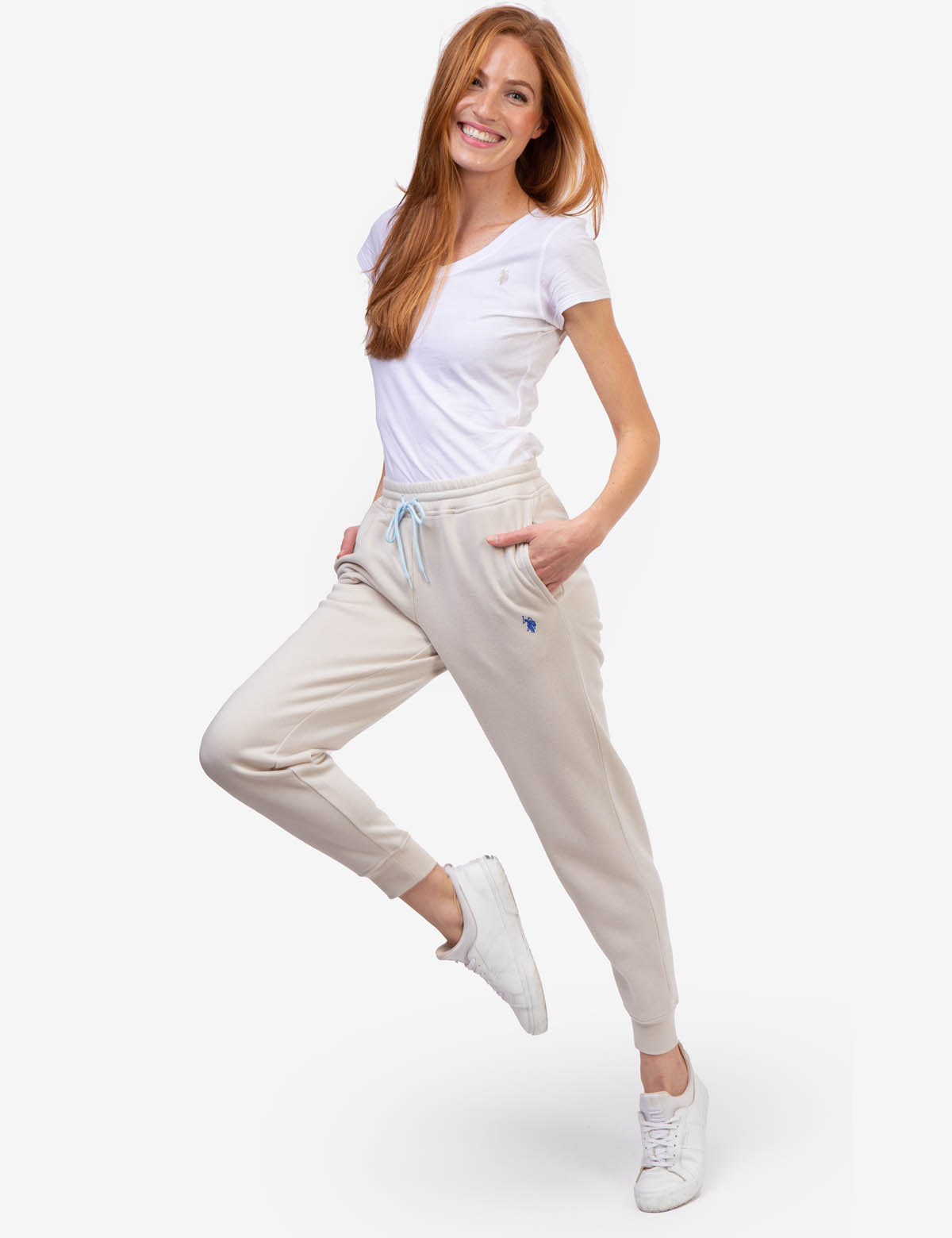 Basic Fleece Jogger Pants with Elastic Waist & Side Pockets