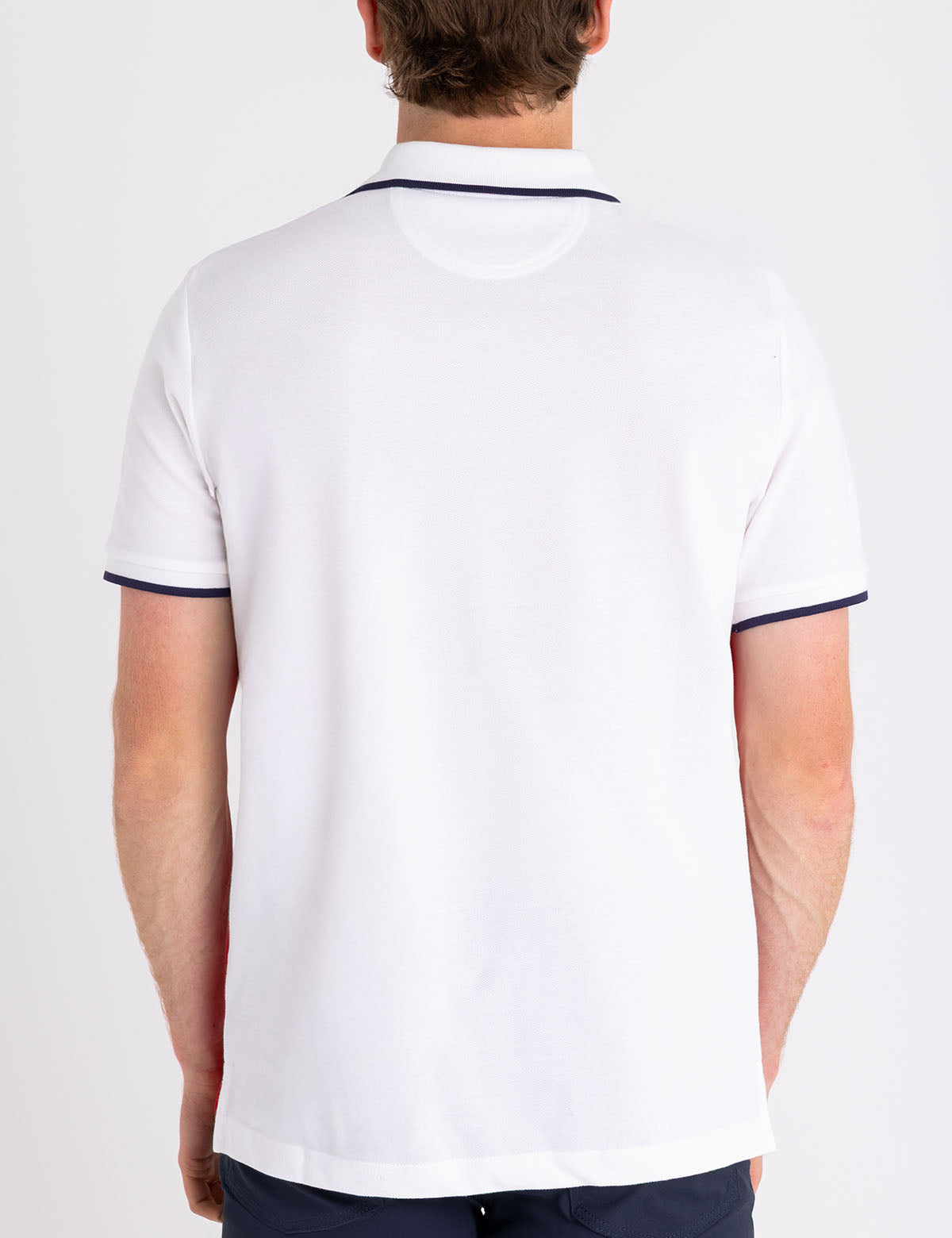 Color Block Pique Polo Shirt with Flag Tape Design