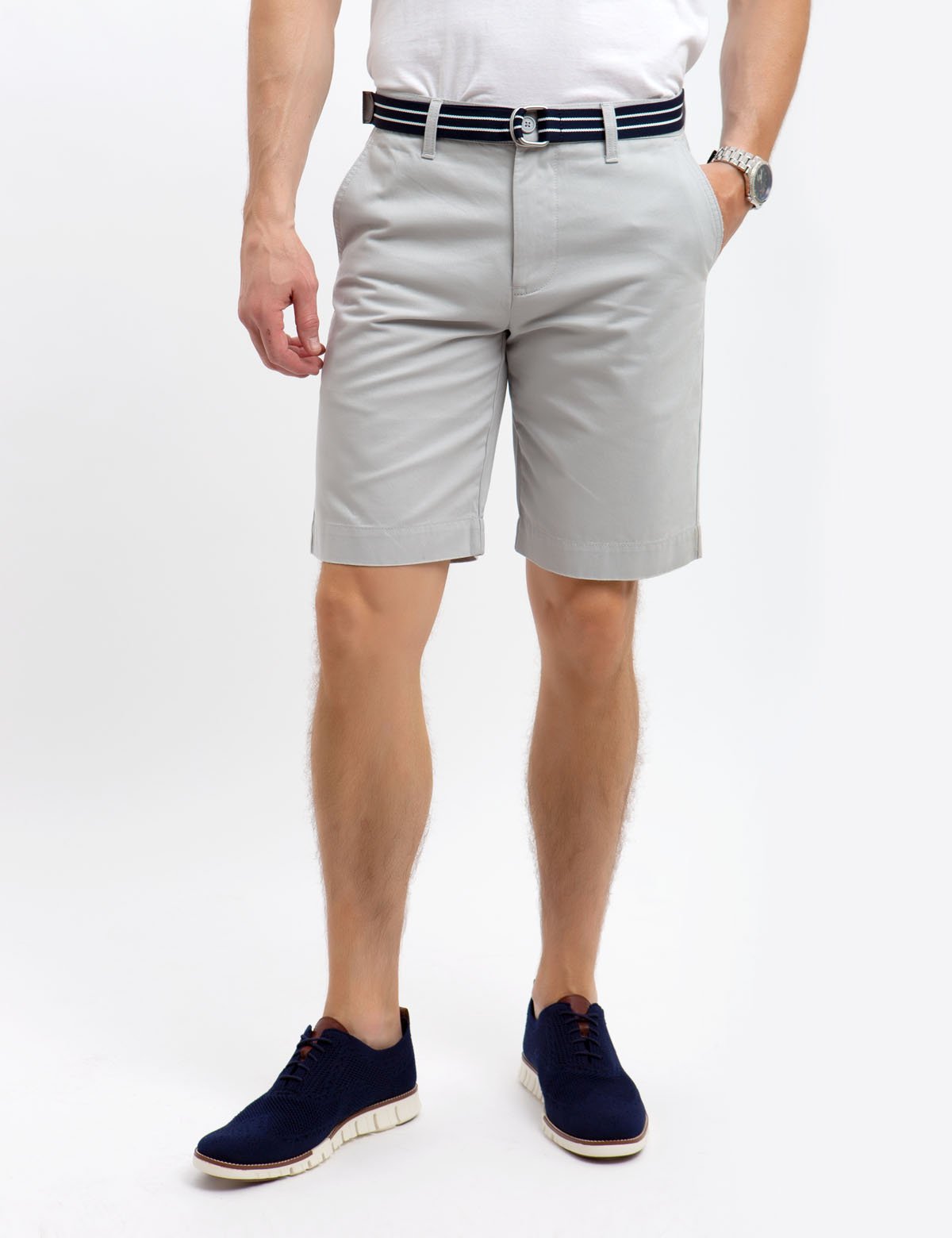 Men's Cotton Belted Shorts with Removable Belt | Hartford