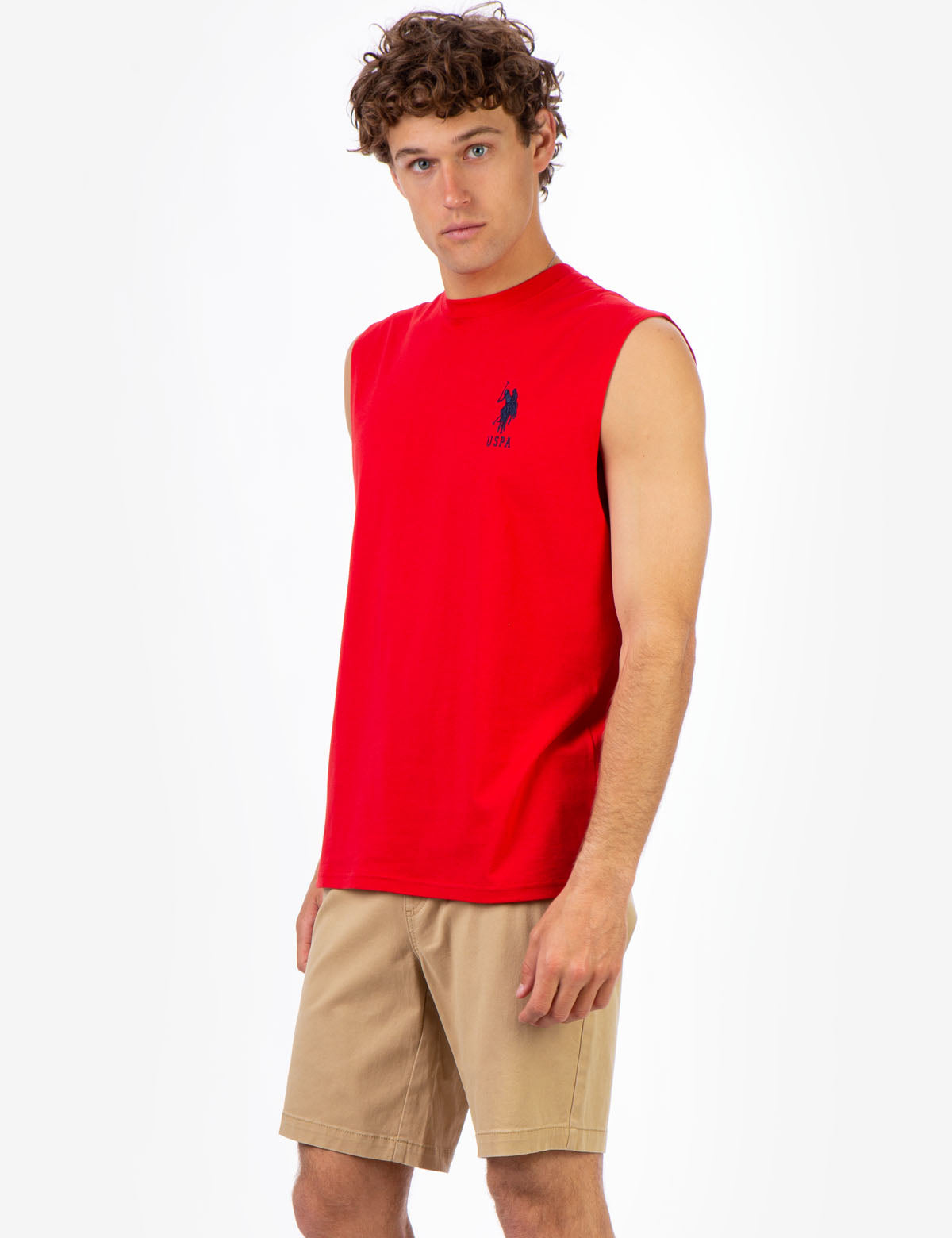 Muscle Tank Top with Large Logo | Sleeveless Crew Neck