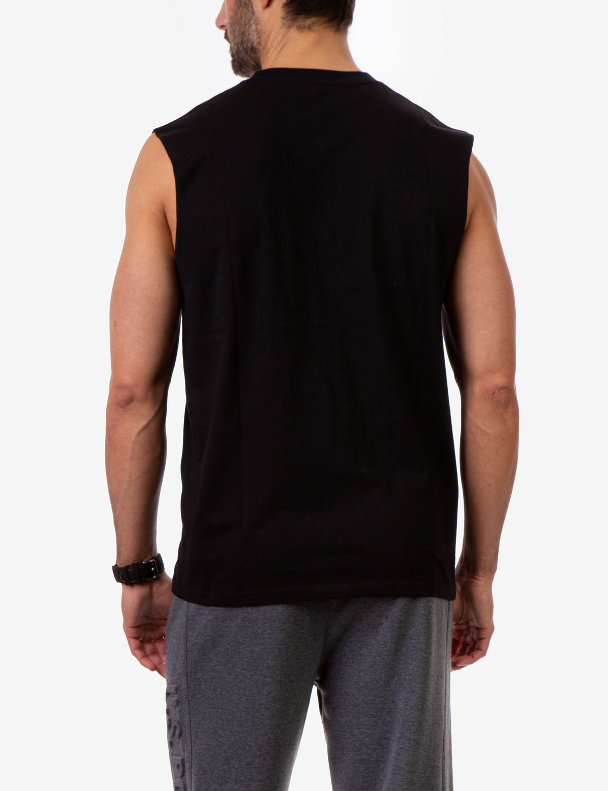 Muscle Tank Top with Large Logo | Sleeveless Crew Neck