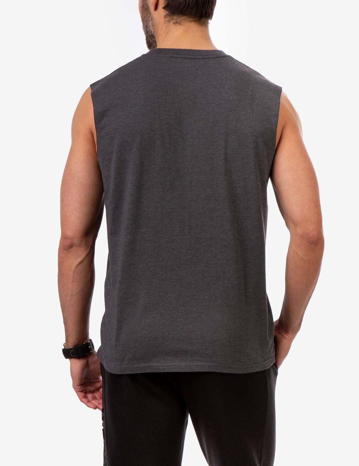 Muscle Tank Top with Large Logo | Sleeveless Crew Neck